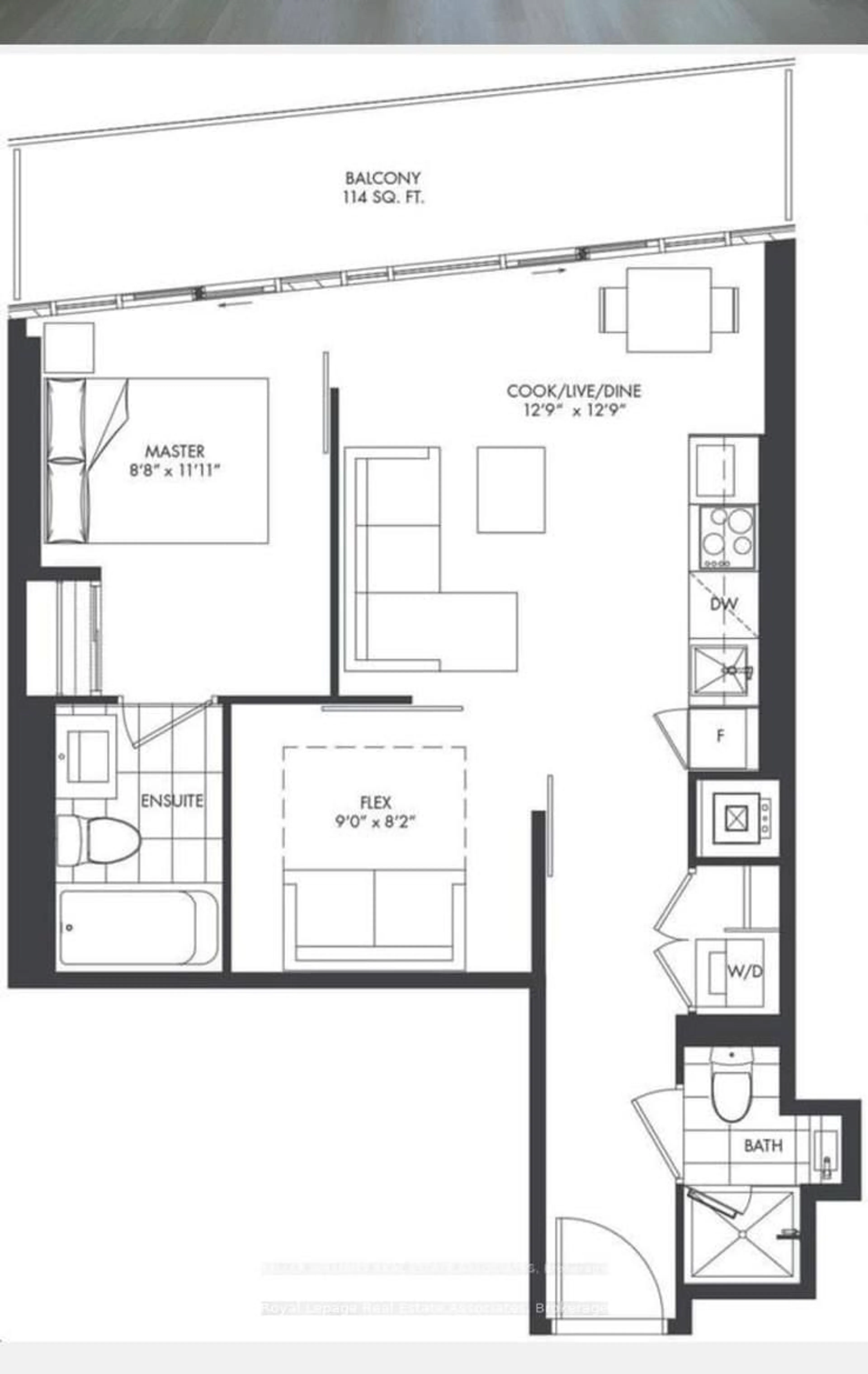 Floor plan for 3883 Quartz Rd #1807, Mississauga Ontario L5B 0M4