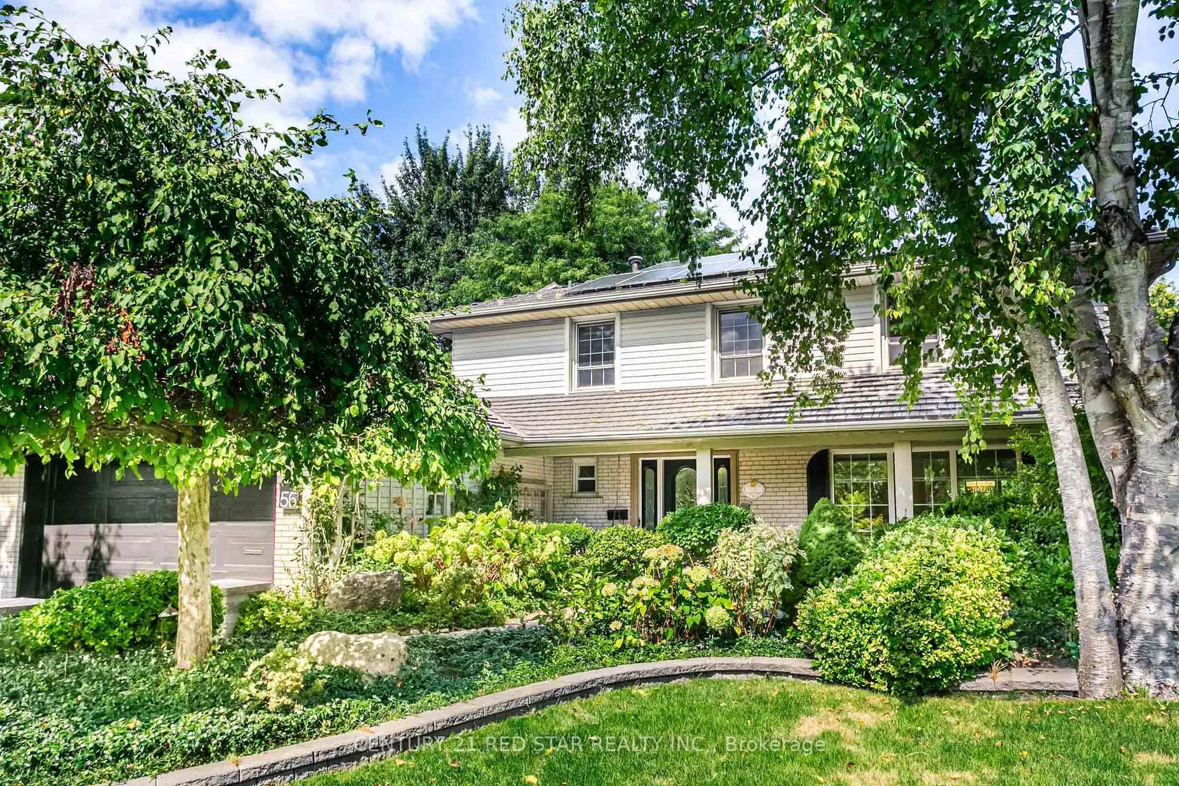 A pic from outside/outdoor area/front of a property/back of a property/a pic from drone, street for 56 Silverthorne Bush Dr, Toronto Ontario M9C 2X8