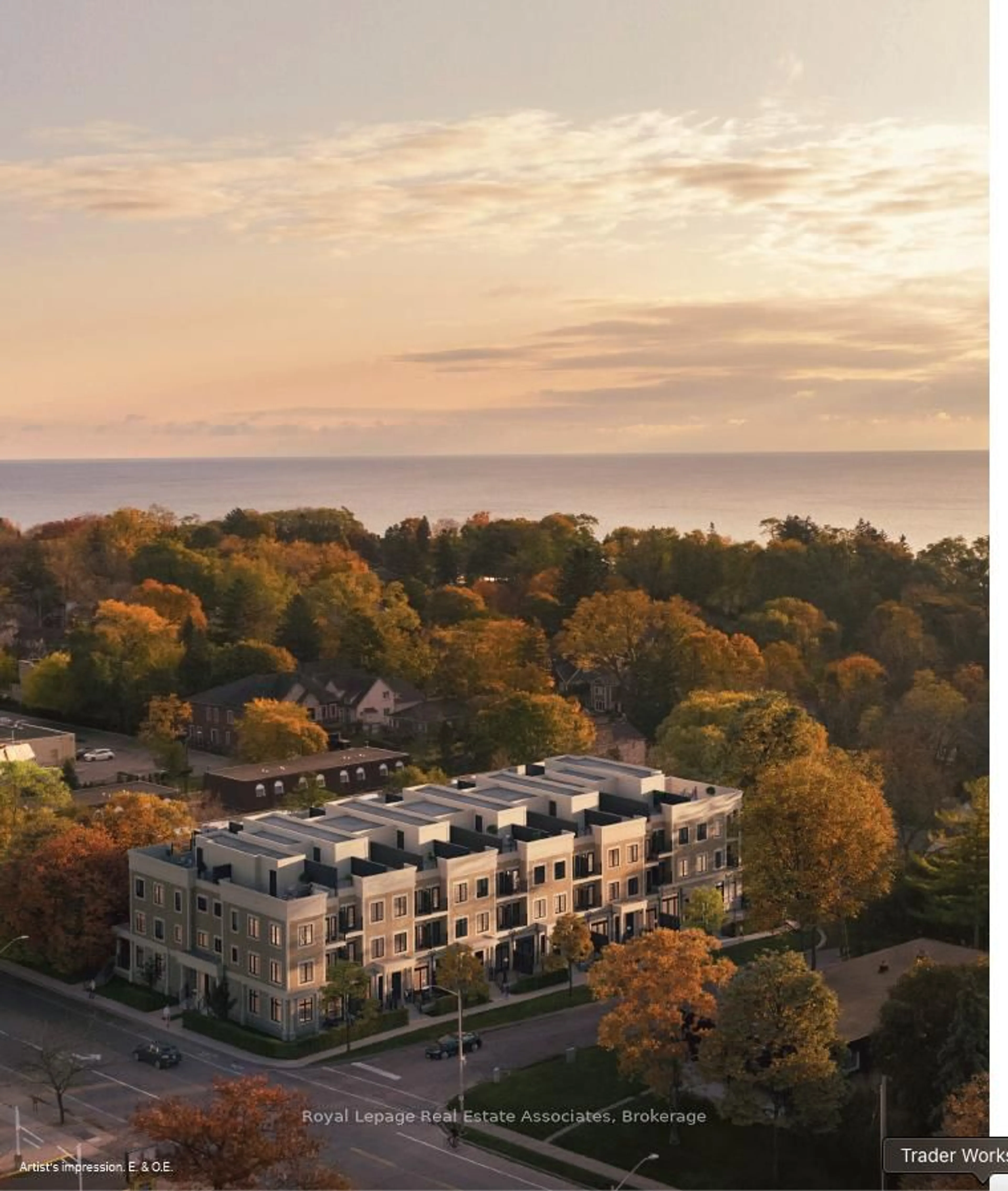 A pic from outside/outdoor area/front of a property/back of a property/a pic from drone, water/lake/river/ocean view for 95 Brookfield Rd #10, Oakville Ontario L6K 2Y8