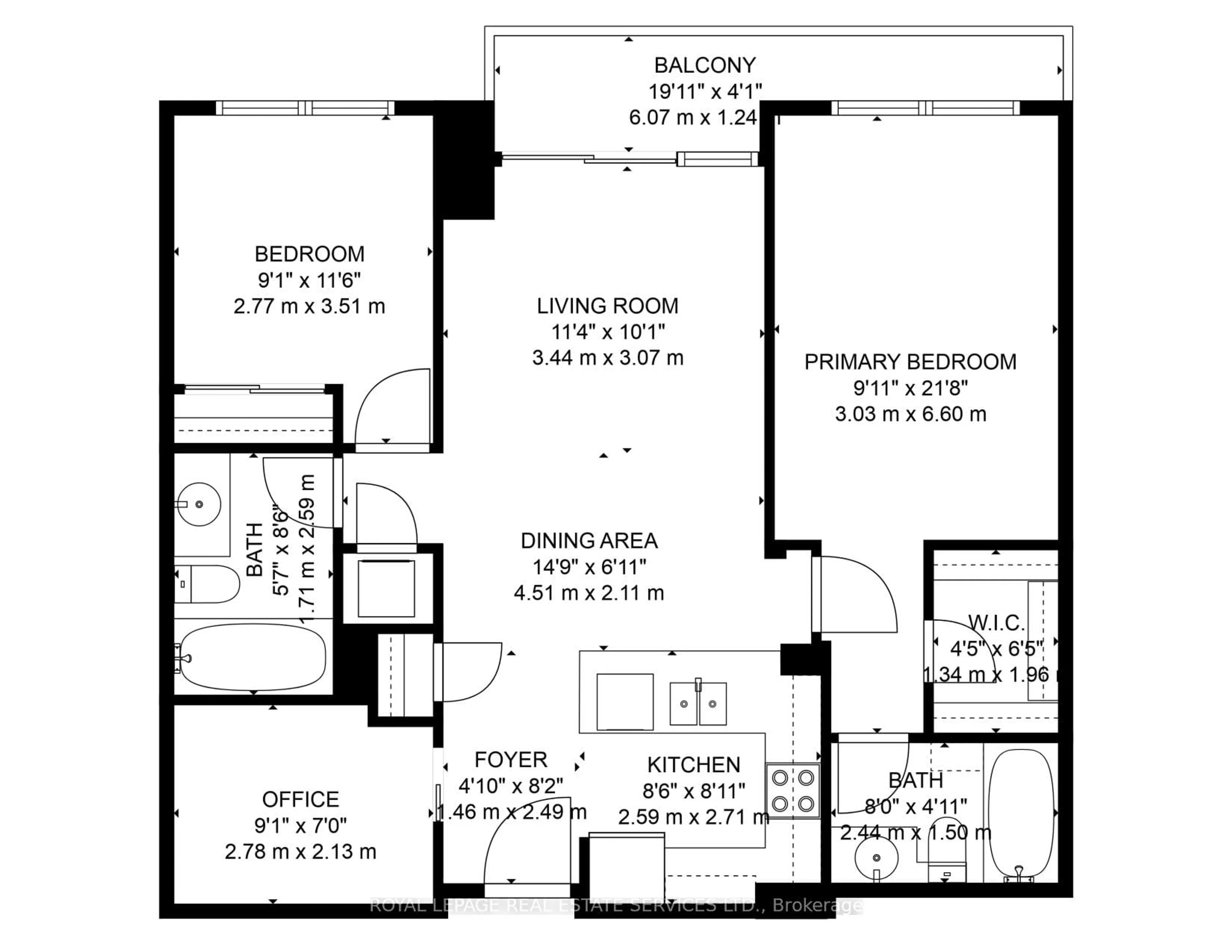 Floor plan for 1403 Royal York Rd #708, Toronto Ontario M9P 0A1