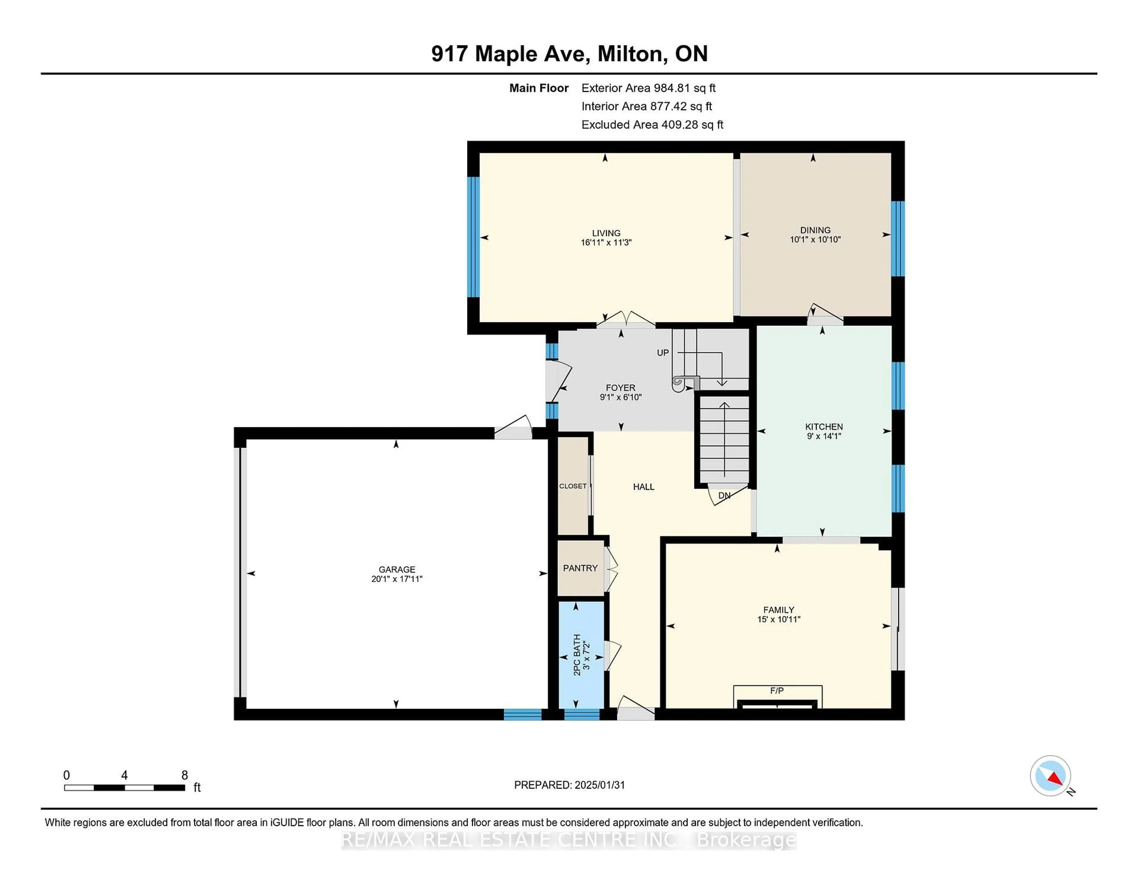Floor plan for 917 Maple Ave, Milton Ontario L9T 3X6