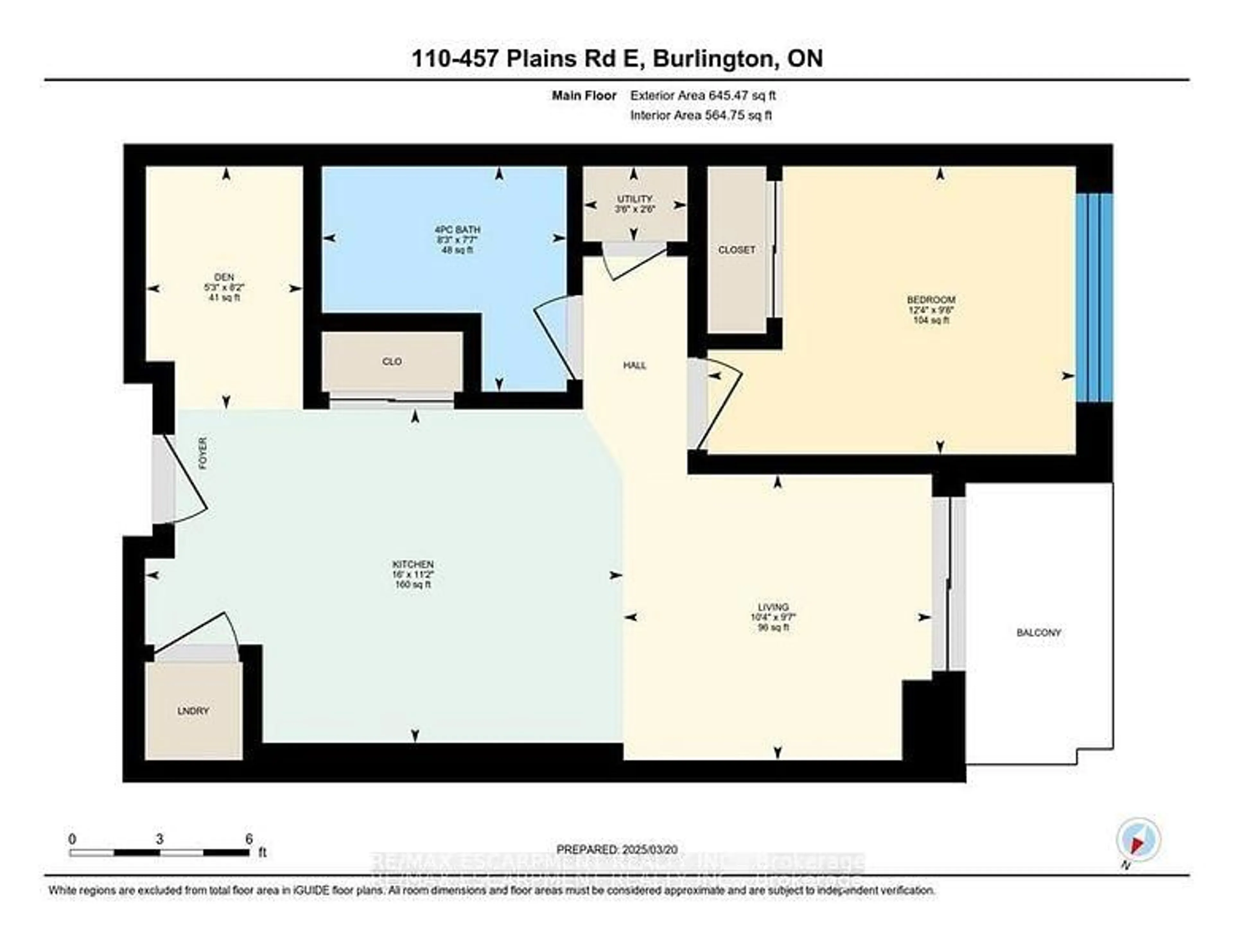 Floor plan for 457 Plains Rd #110, Burlington Ontario L7T 0B8
