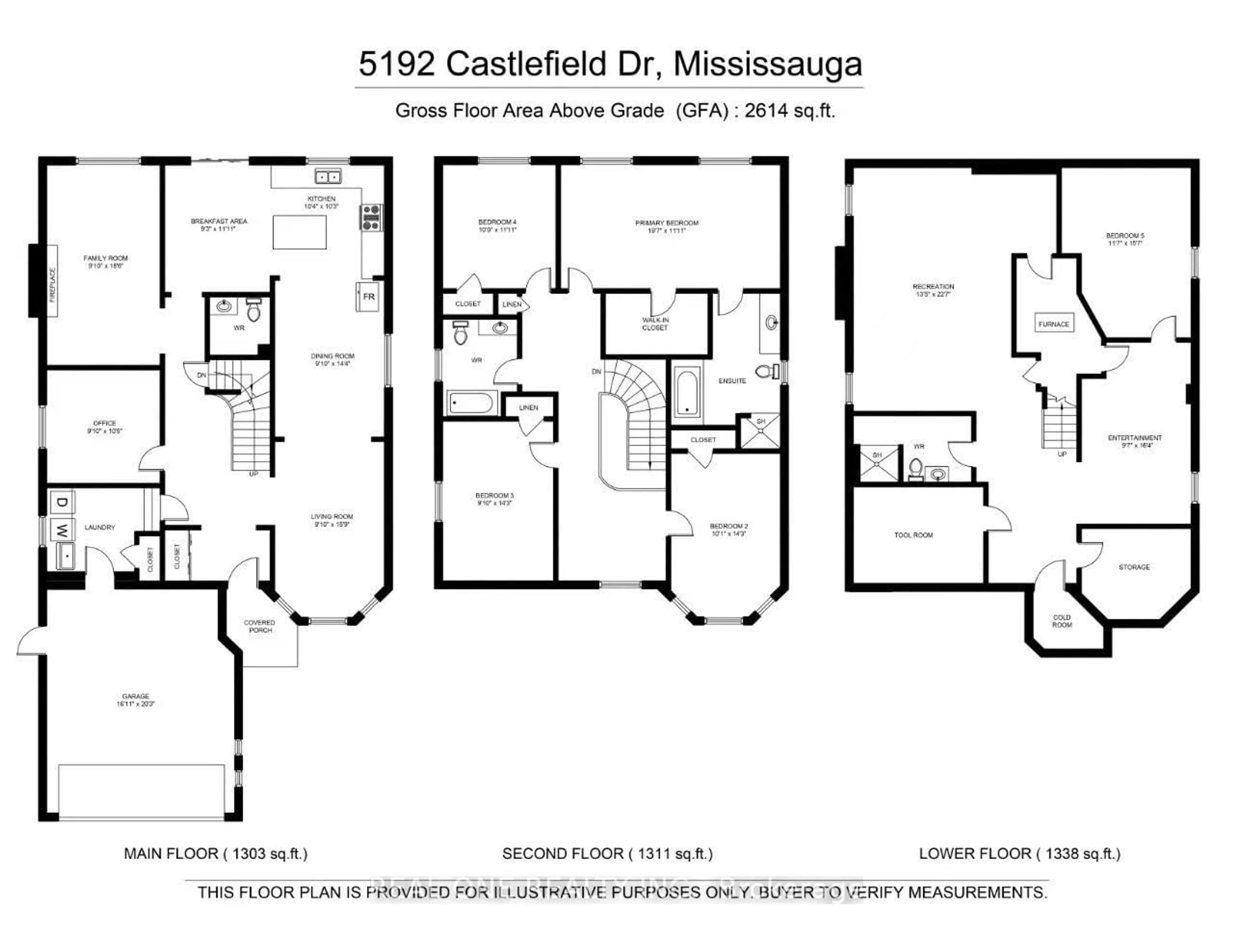 Floor plan for 5192 Castlefield Dr, Mississauga Ontario L5V 1S2