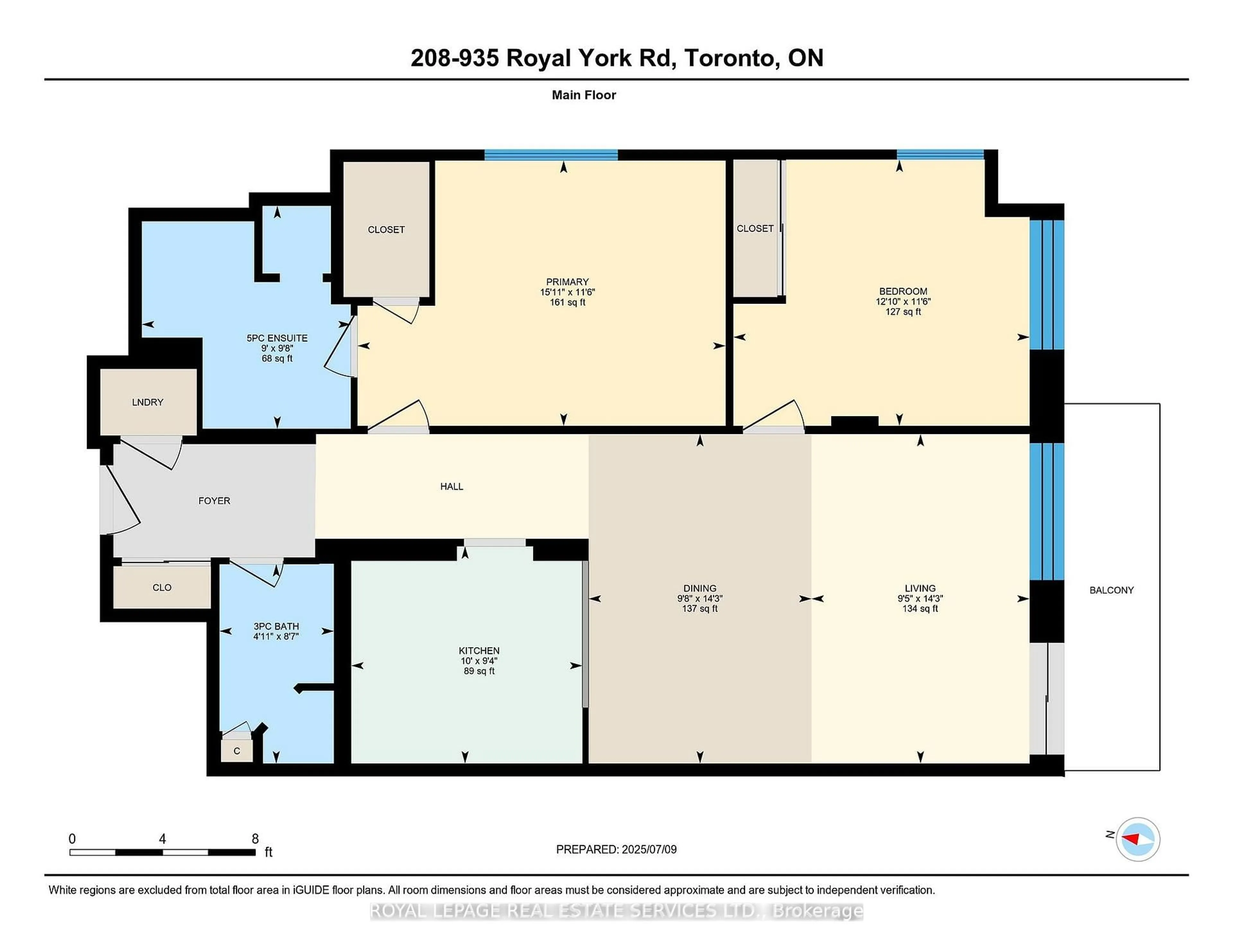 Floor plan for 935 Royal York Rd #208, Toronto Ontario M8Y 4H1