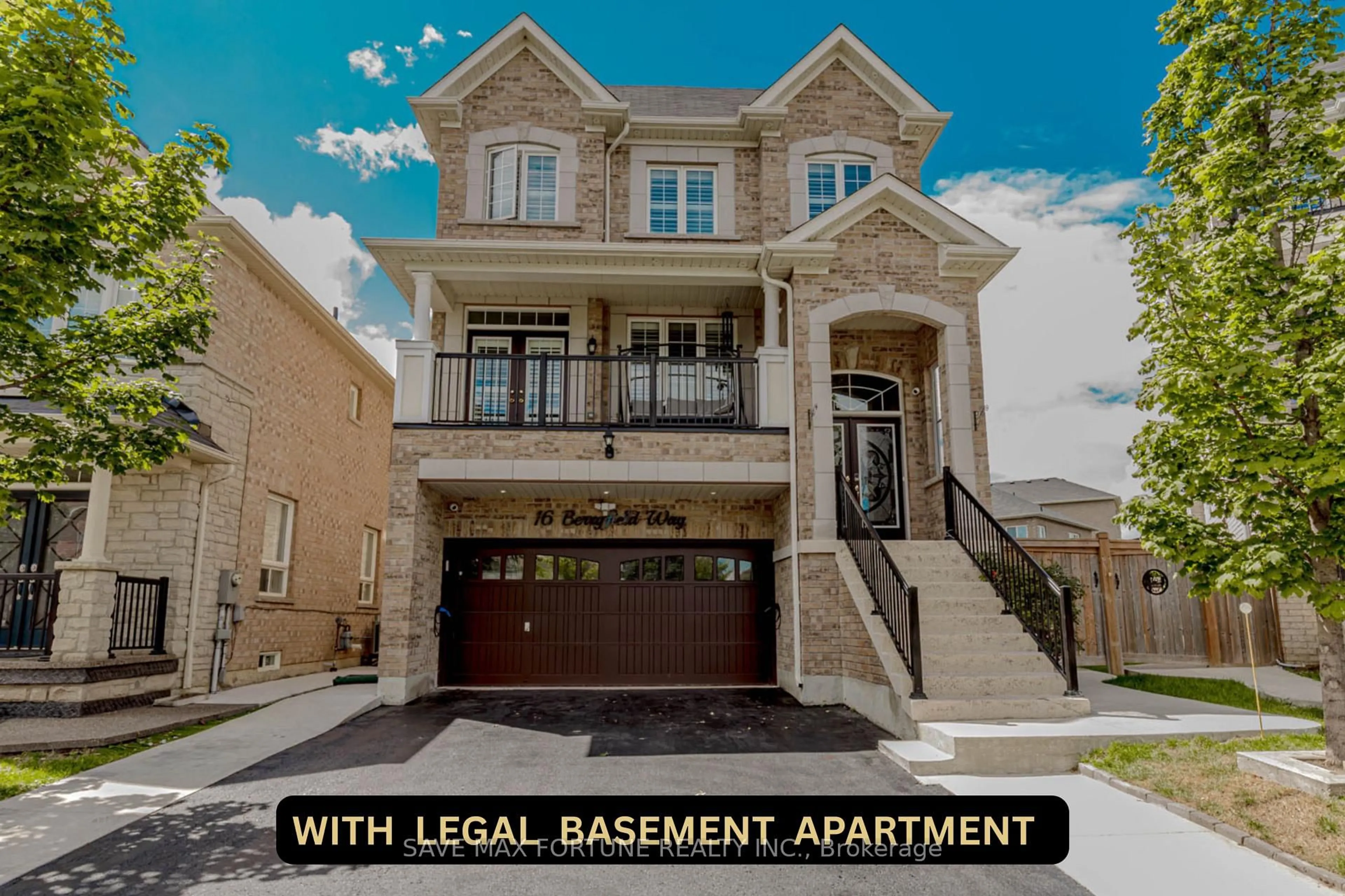 Home with brick exterior material, street for 16 Berryfield Way, Brampton Ontario L6R 0Y3