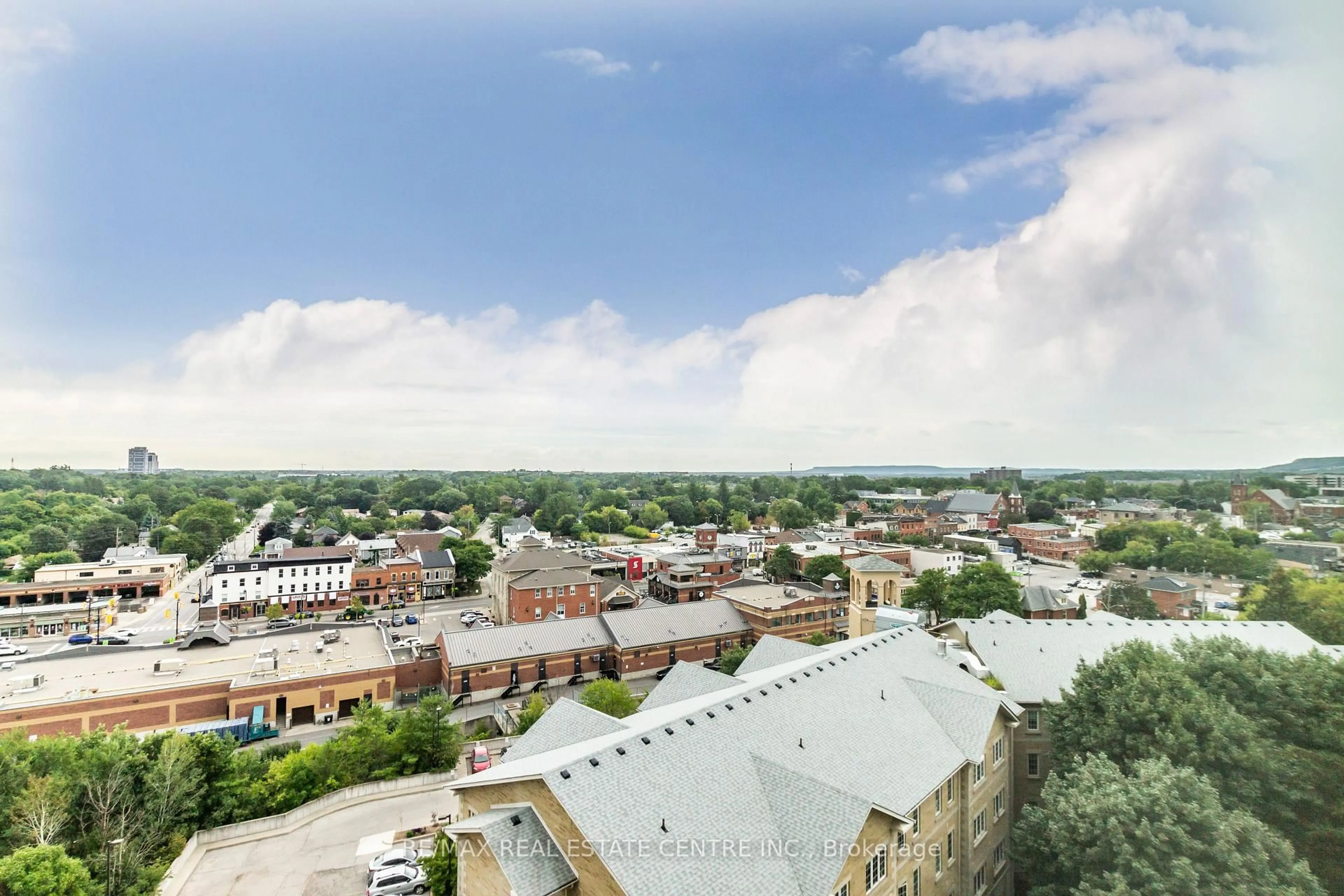 A pic from outside/outdoor area/front of a property/back of a property/a pic from drone, city buildings view from balcony for 100 Millside Dr #1109, Milton Ontario L9T 5E2