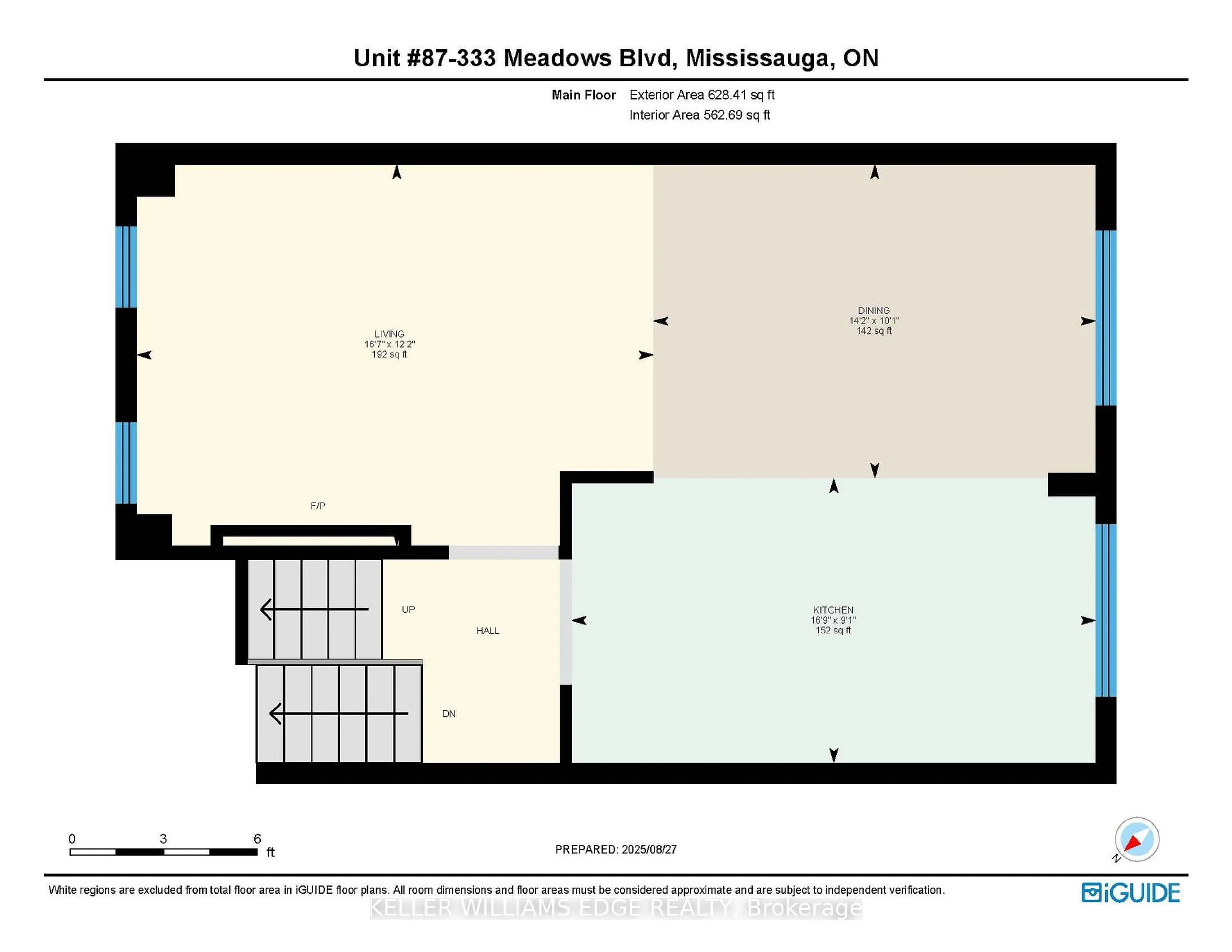 Floor plan for 333 Meadows Blvd #87, Mississauga Ontario L4Z 1G9