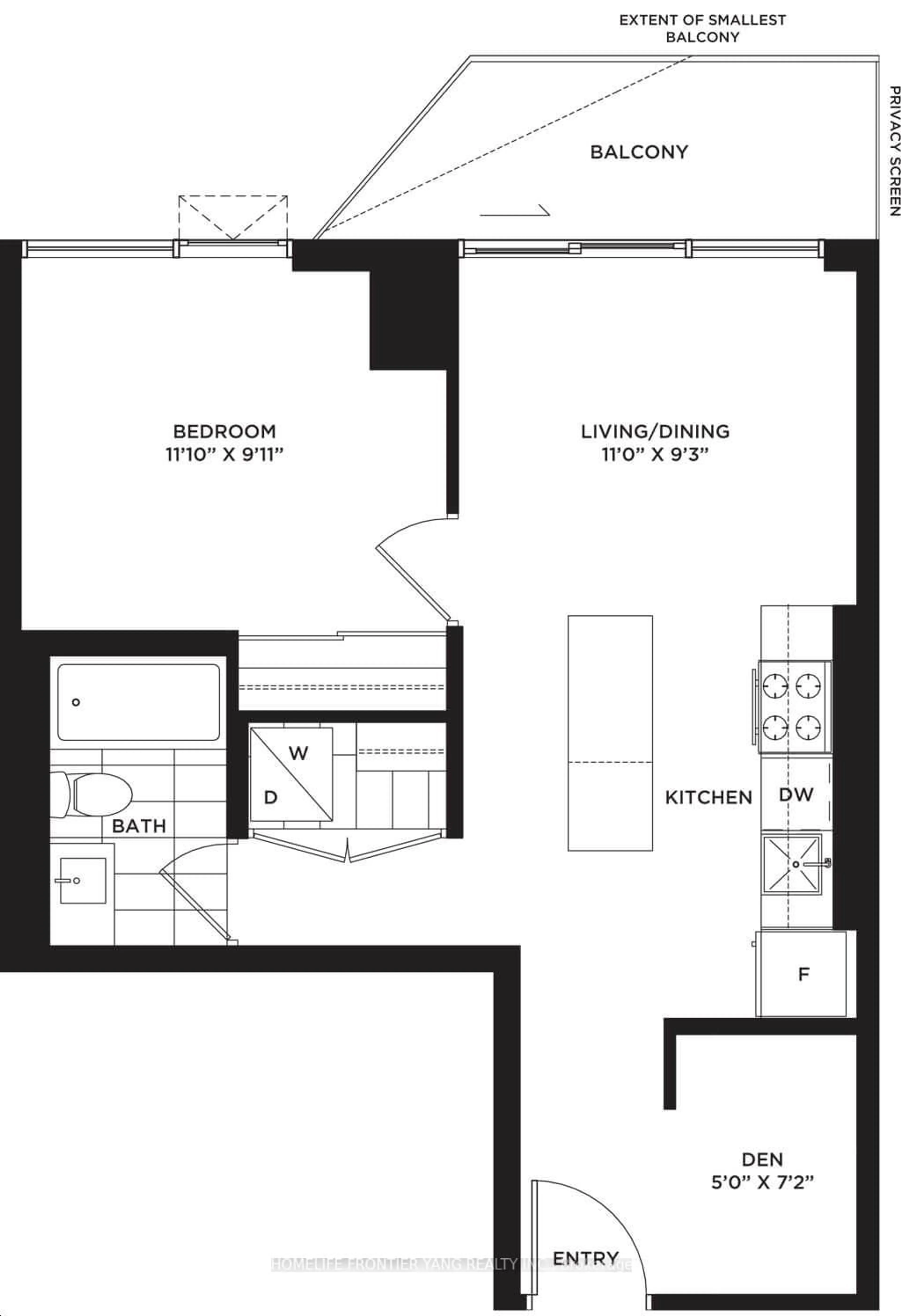Floor plan for 4065 Confederation Pkwy #2805, Mississauga Ontario L5B 0L4