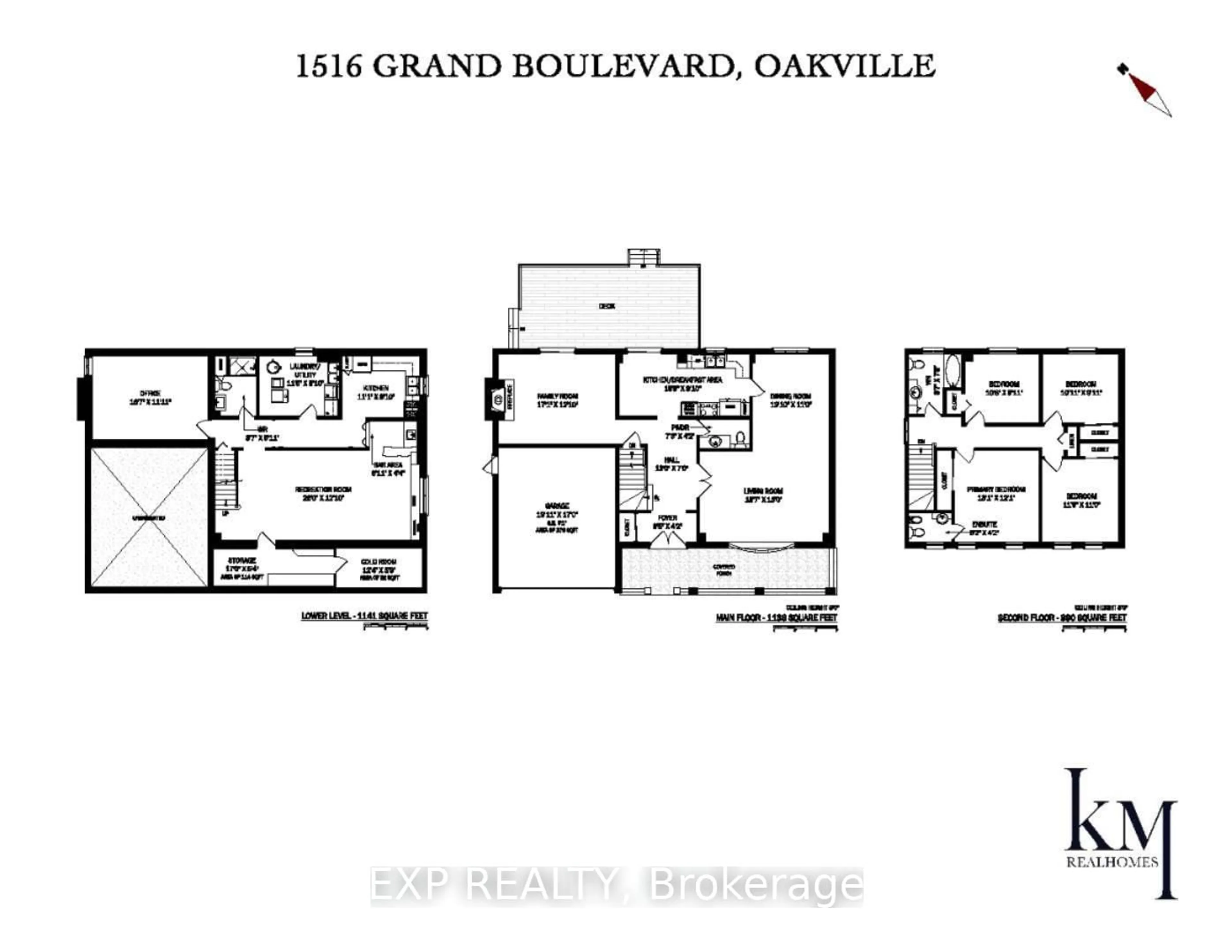 Floor plan for 1516 Grand Blvd, Oakville Ontario L6H 3E6