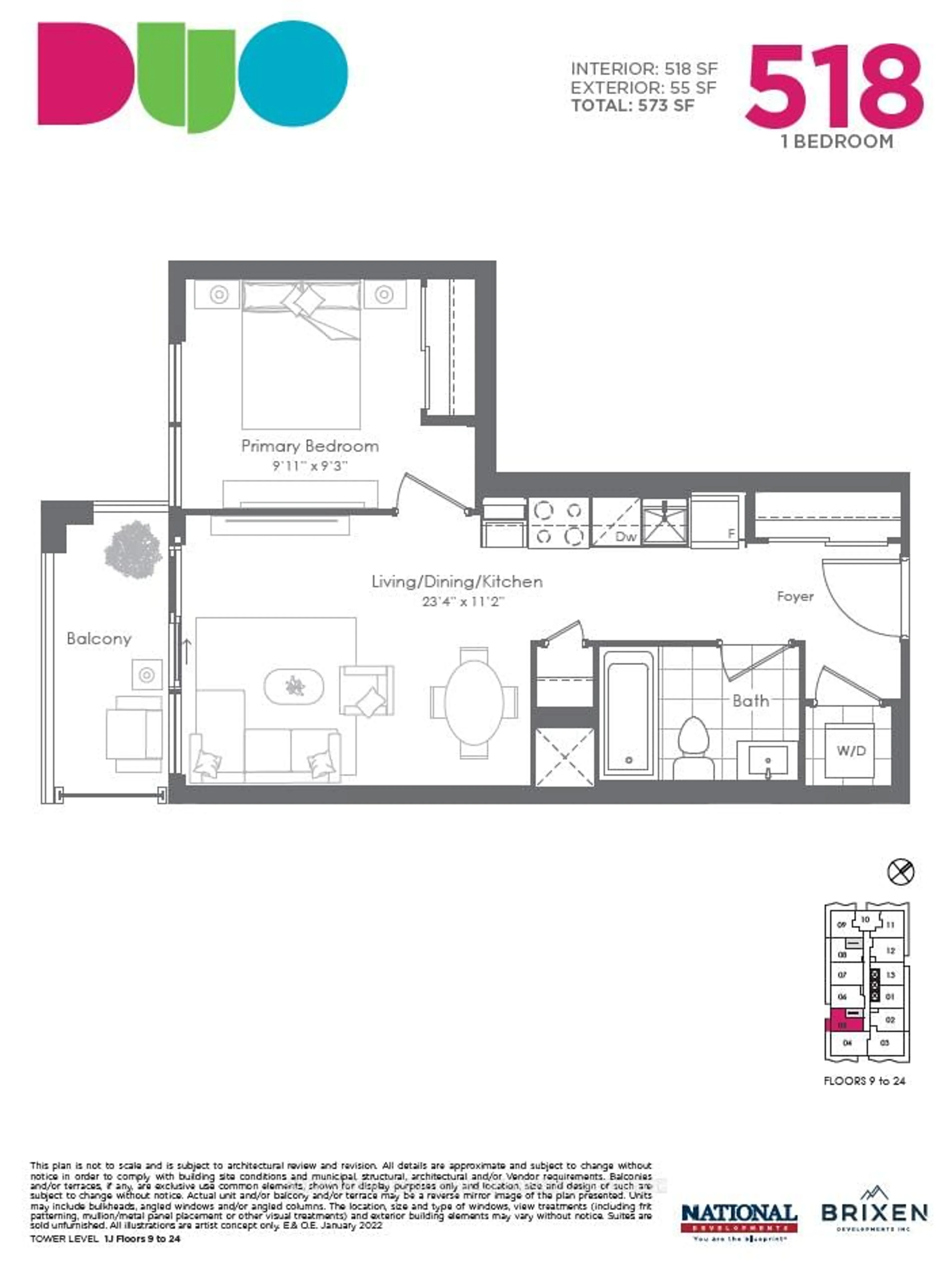 Floor plan for 260 Malta Ave #1705, Brampton Ontario L6Y 6L7