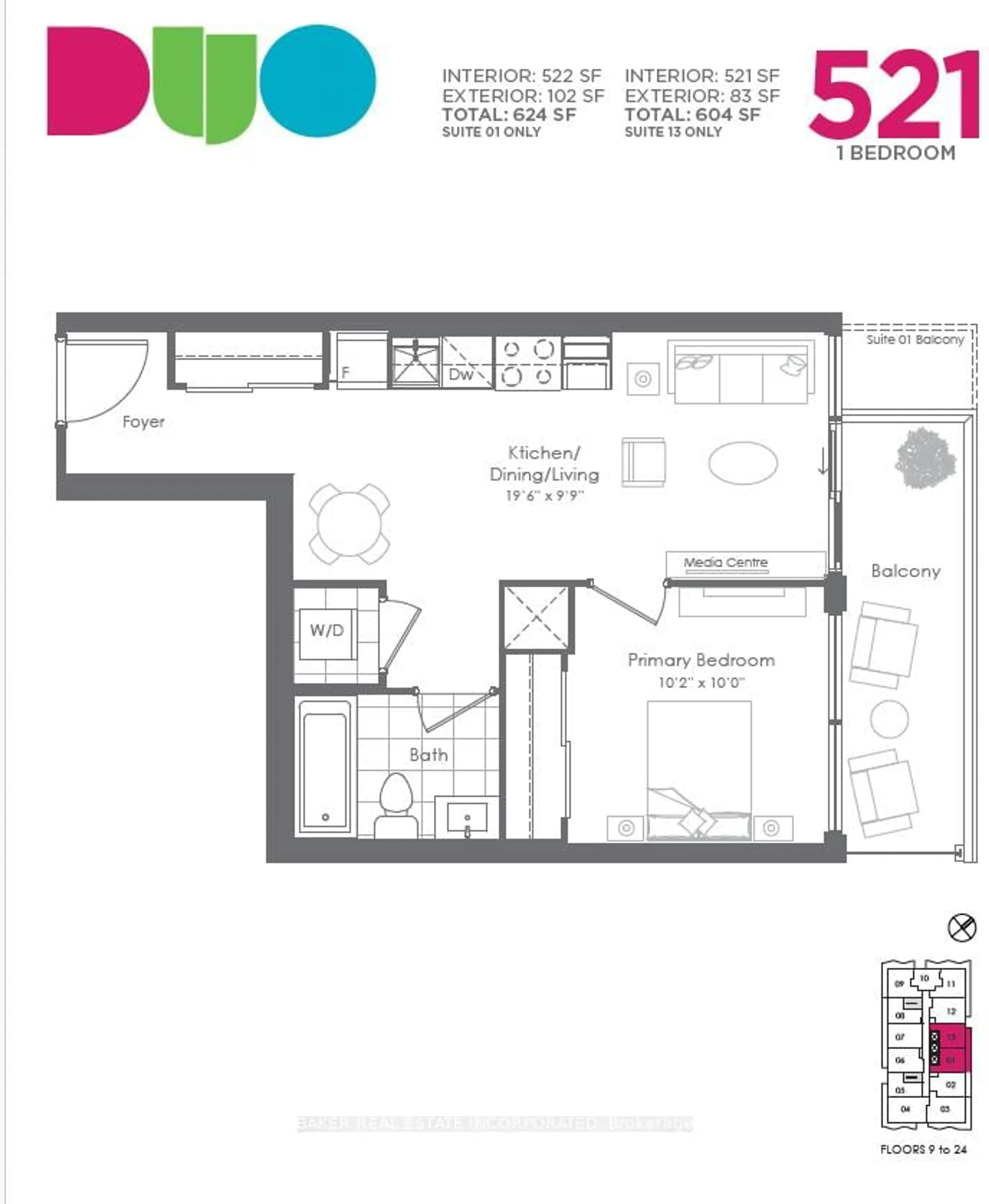 Floor plan for 260 Malta Ave #1801, Brampton Ontario L6Y 6L7