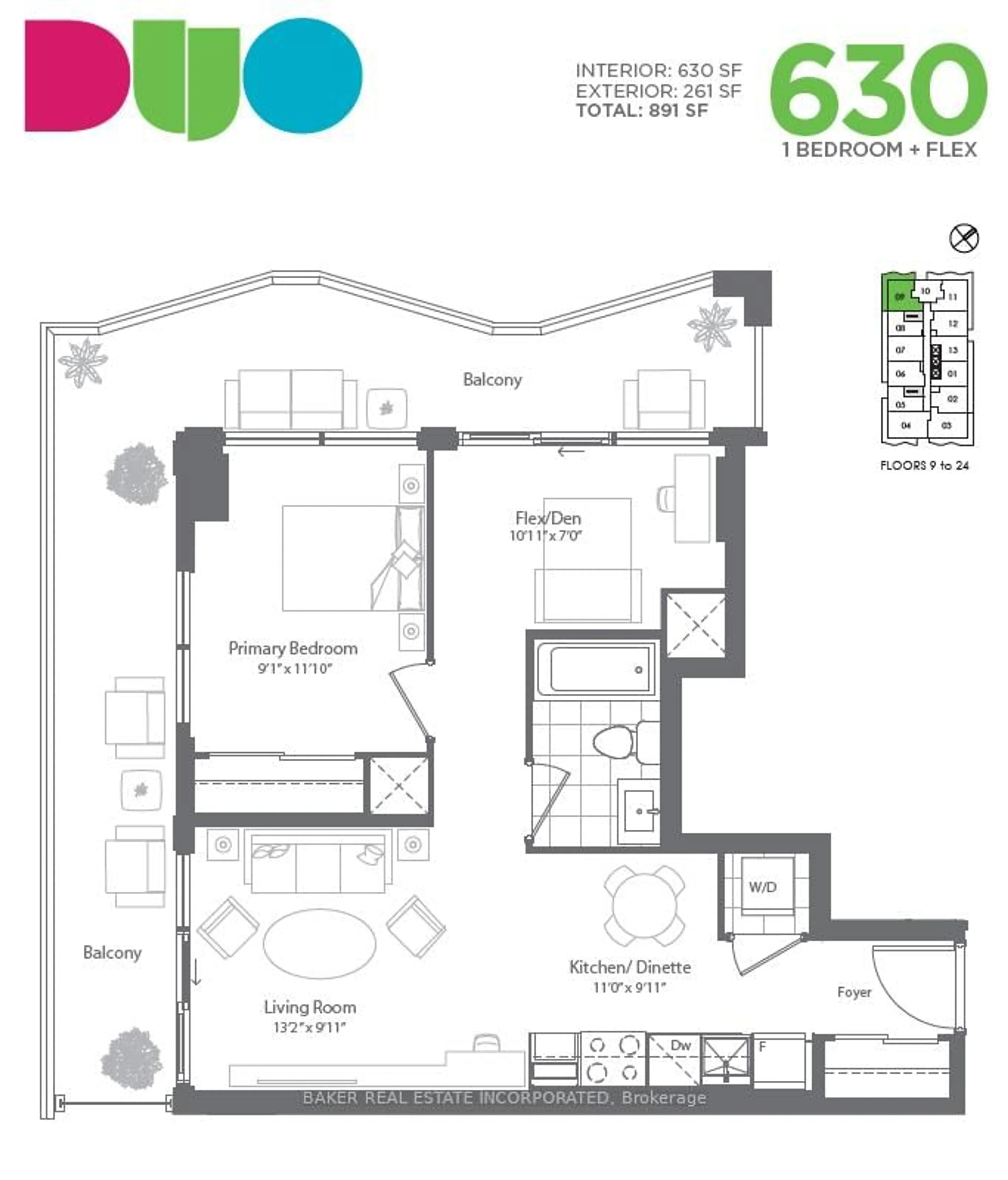 Floor plan for 260 Malta Ave #2309, Brampton Ontario L6Y 6L7