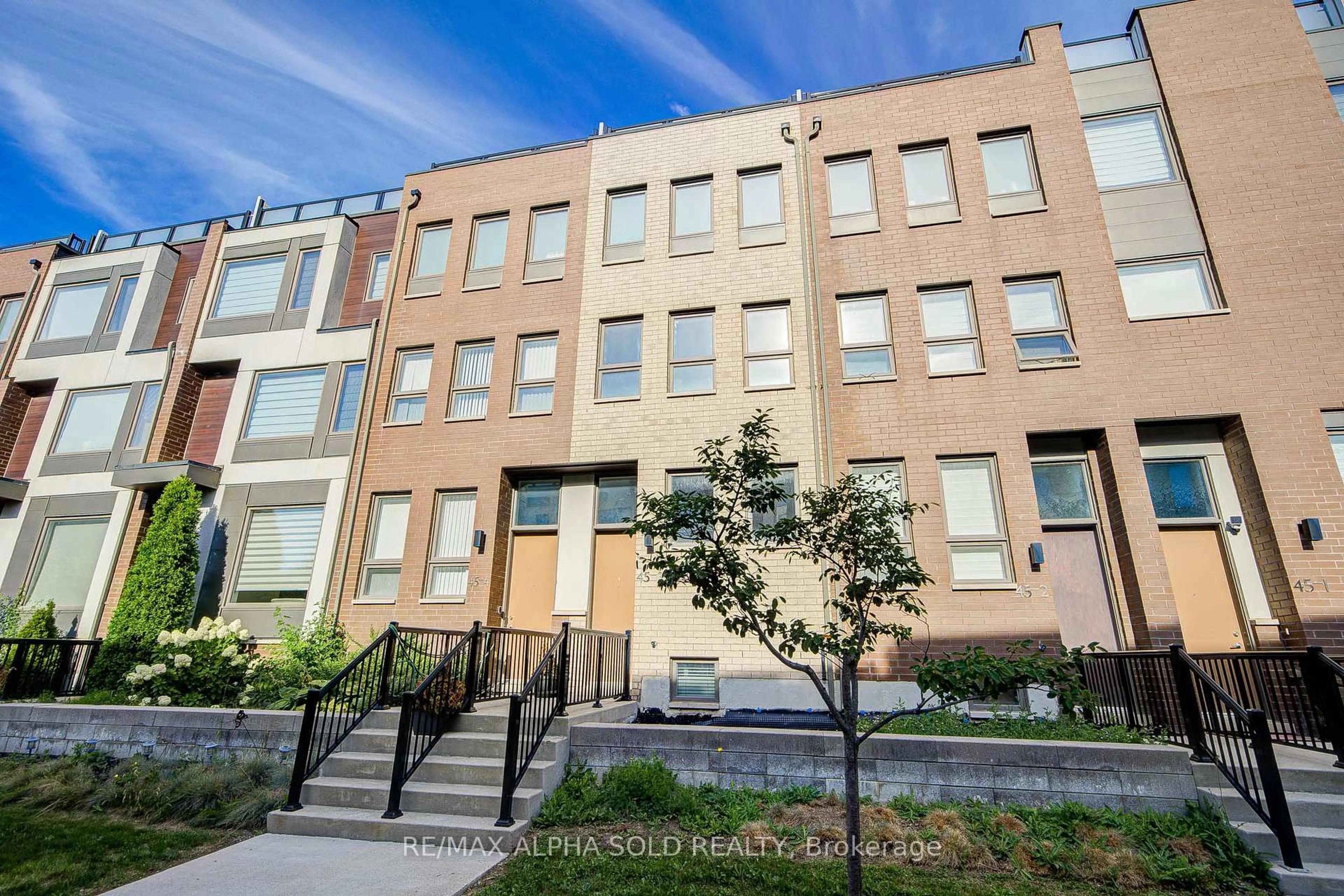 Home with brick exterior material, street for 45 Thomas Mulholland Dr #3, Toronto Ontario M3K 0A8
