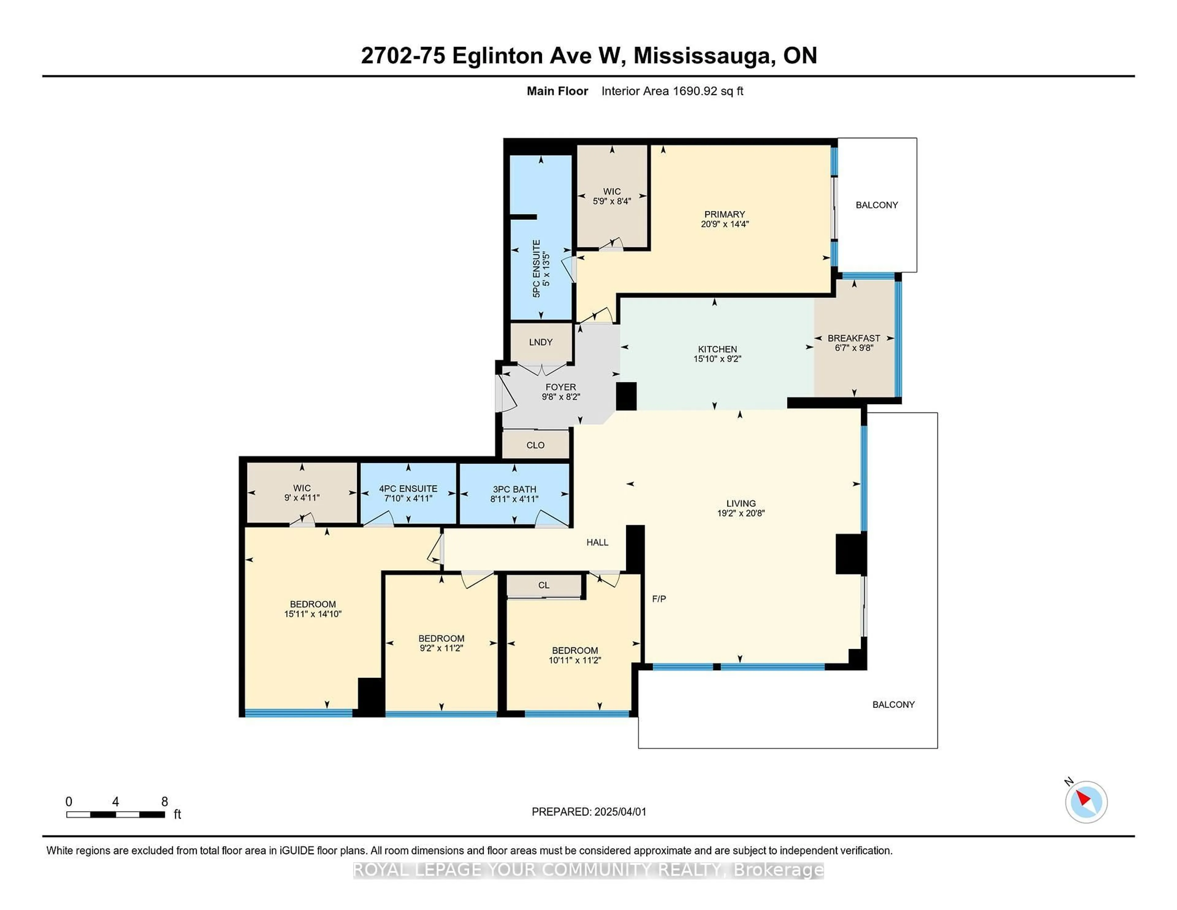 Floor plan for 75 Eglinton Ave #2702, Mississauga Ontario L5R 0E5