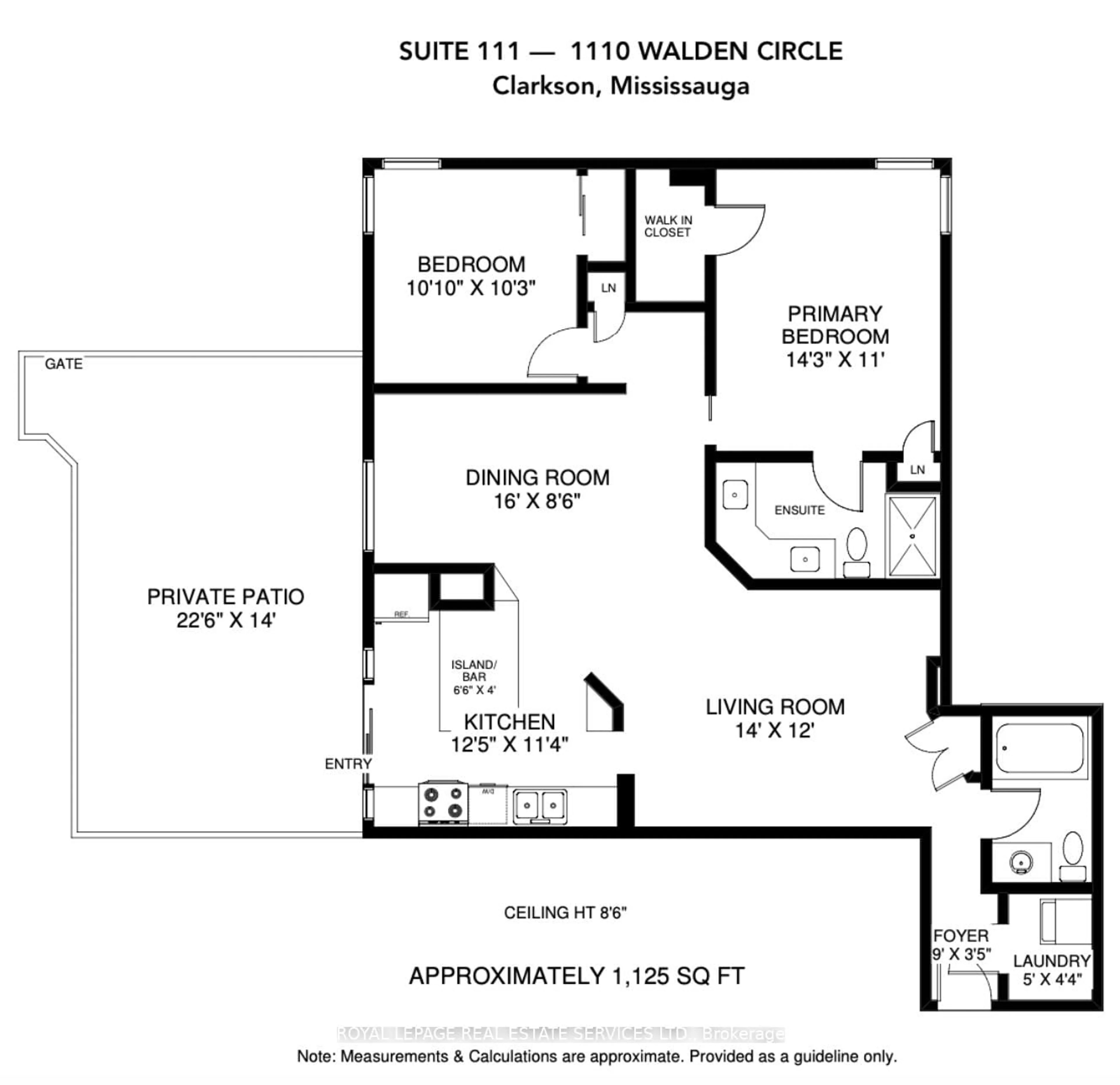 Floor plan for 1110 Walden Circ #111, Mississauga Ontario L5J 4R3