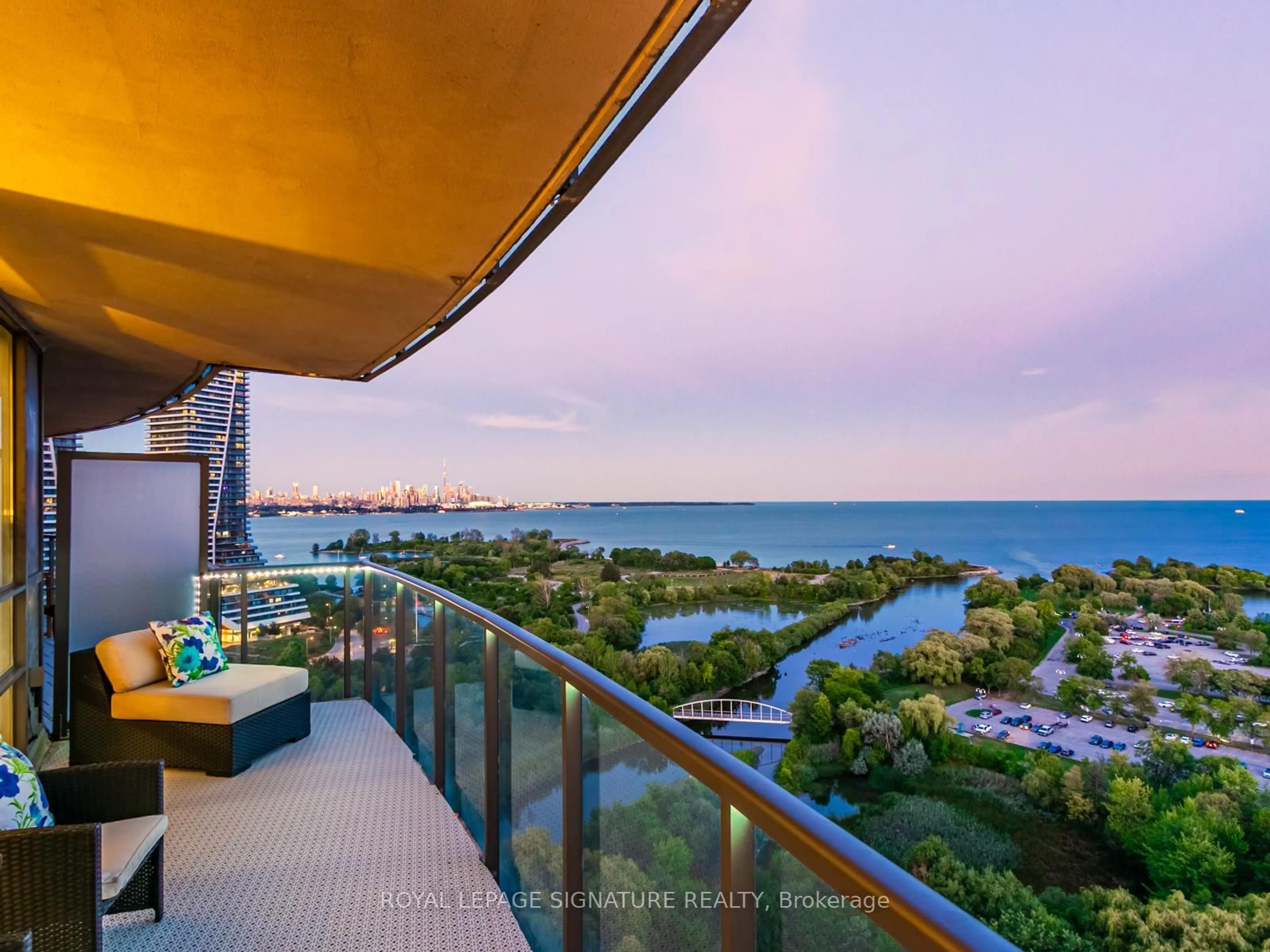 Balcony in the apartment, water/lake/river/ocean view for 2230 Lake Shore Blvd #2101, Toronto Ontario M8V 0B2