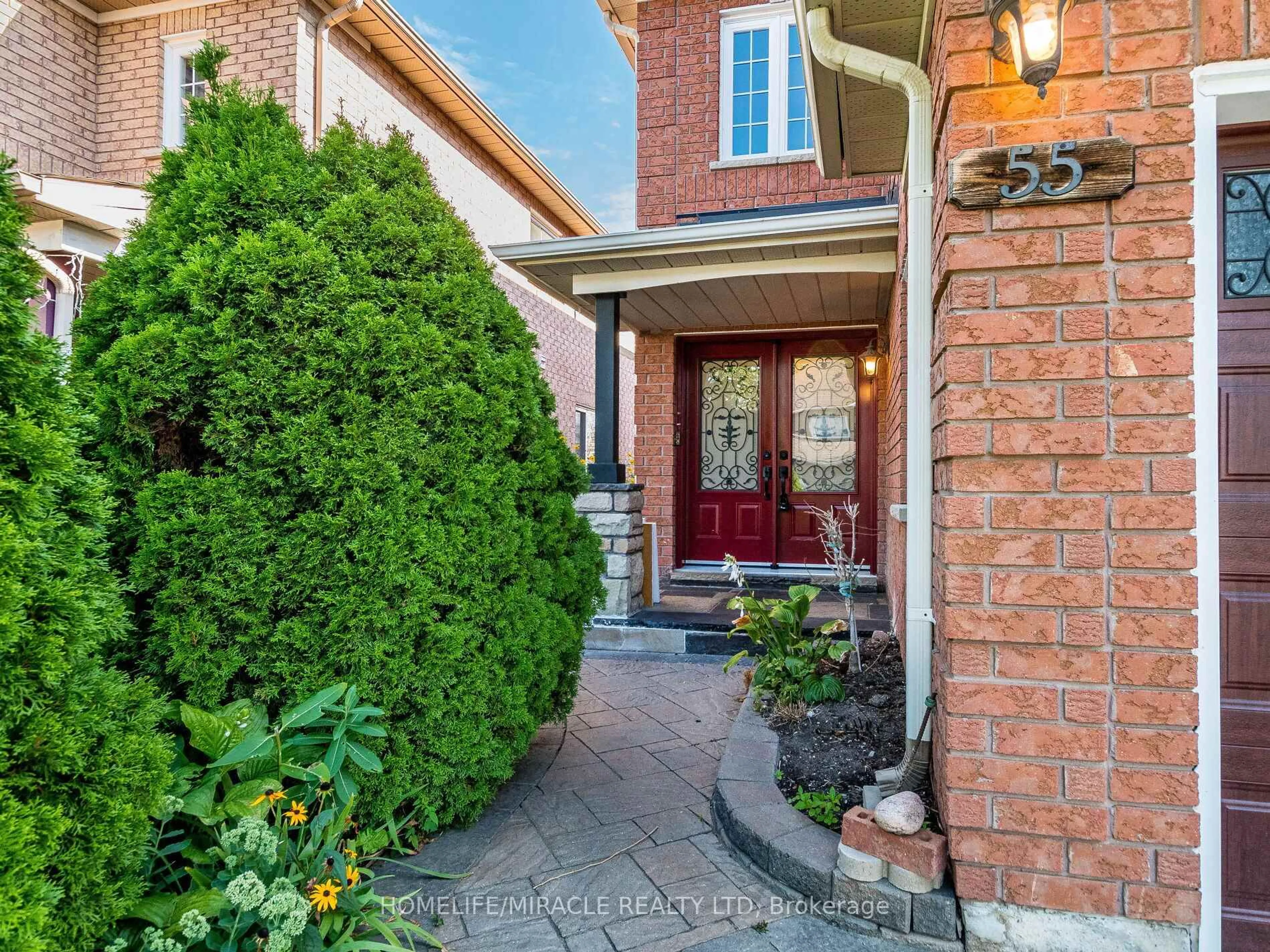 Home with brick exterior material, street for 55 Native Landing, Brampton Ontario L6X 5A7