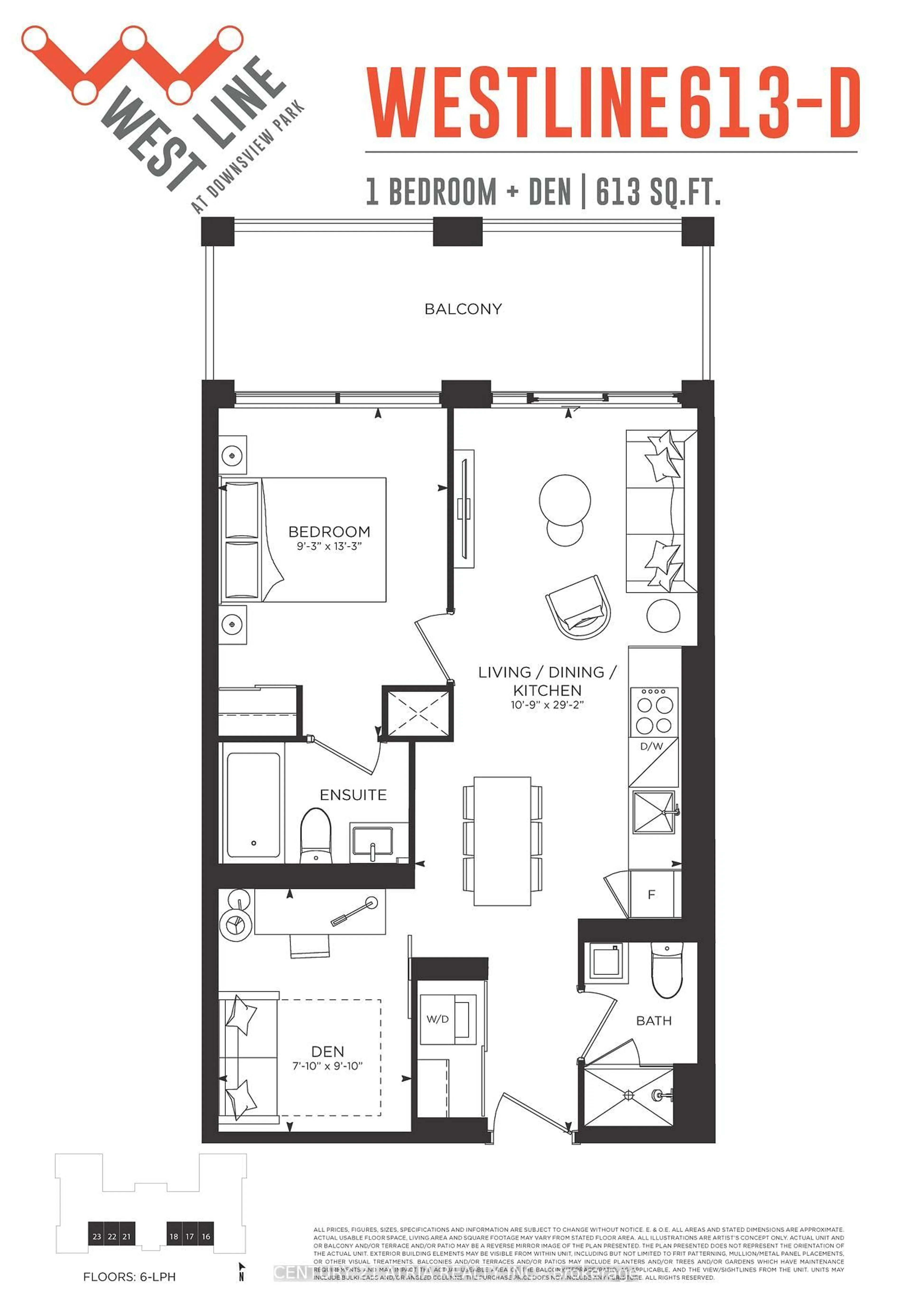 Floor plan for 1100 Sheppard Ave #822, Toronto Ontario M3K 0E4