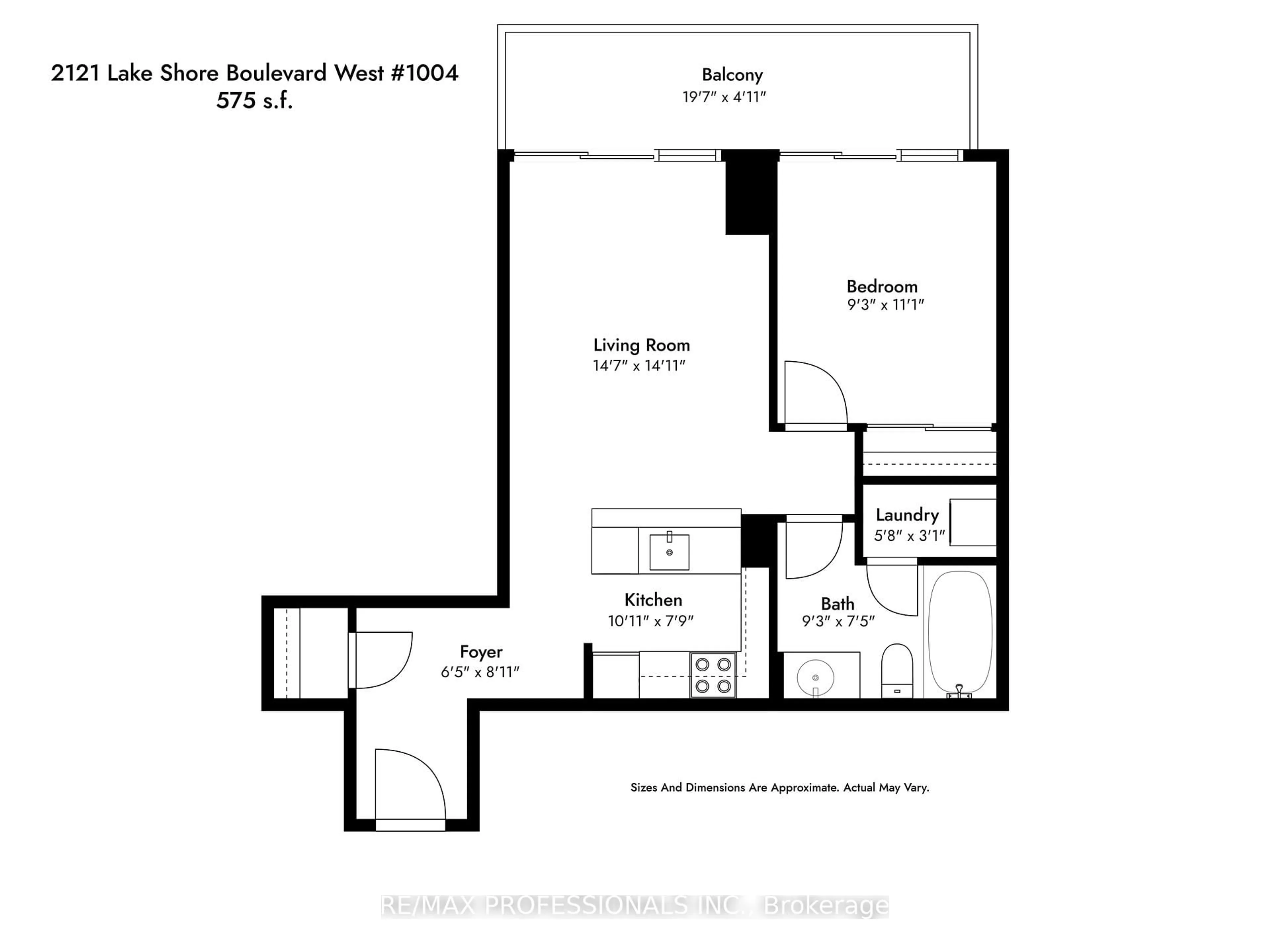 Floor plan for 2121 Lake Shore Blvd #1004, Toronto Ontario M8V 2E9