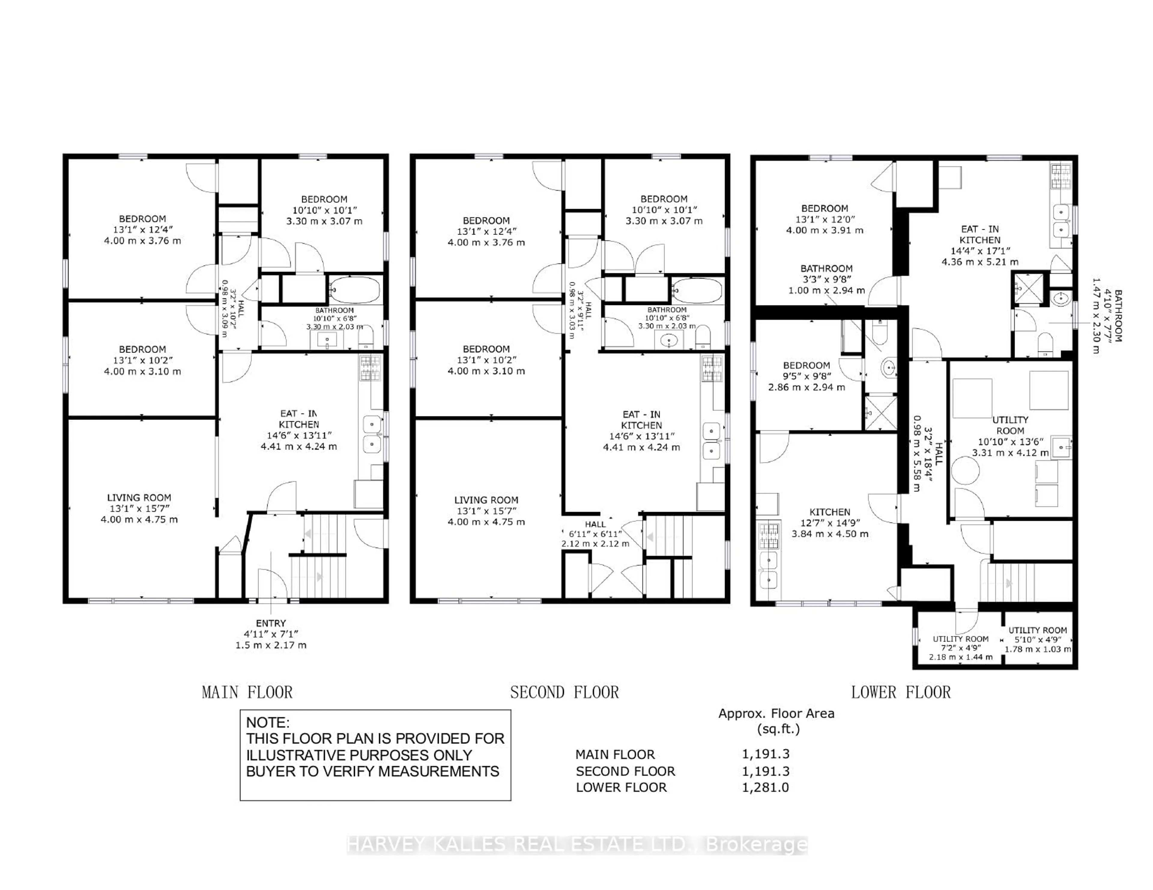 Floor plan for 40 Dominion Rd, Toronto Ontario M8W 1J7