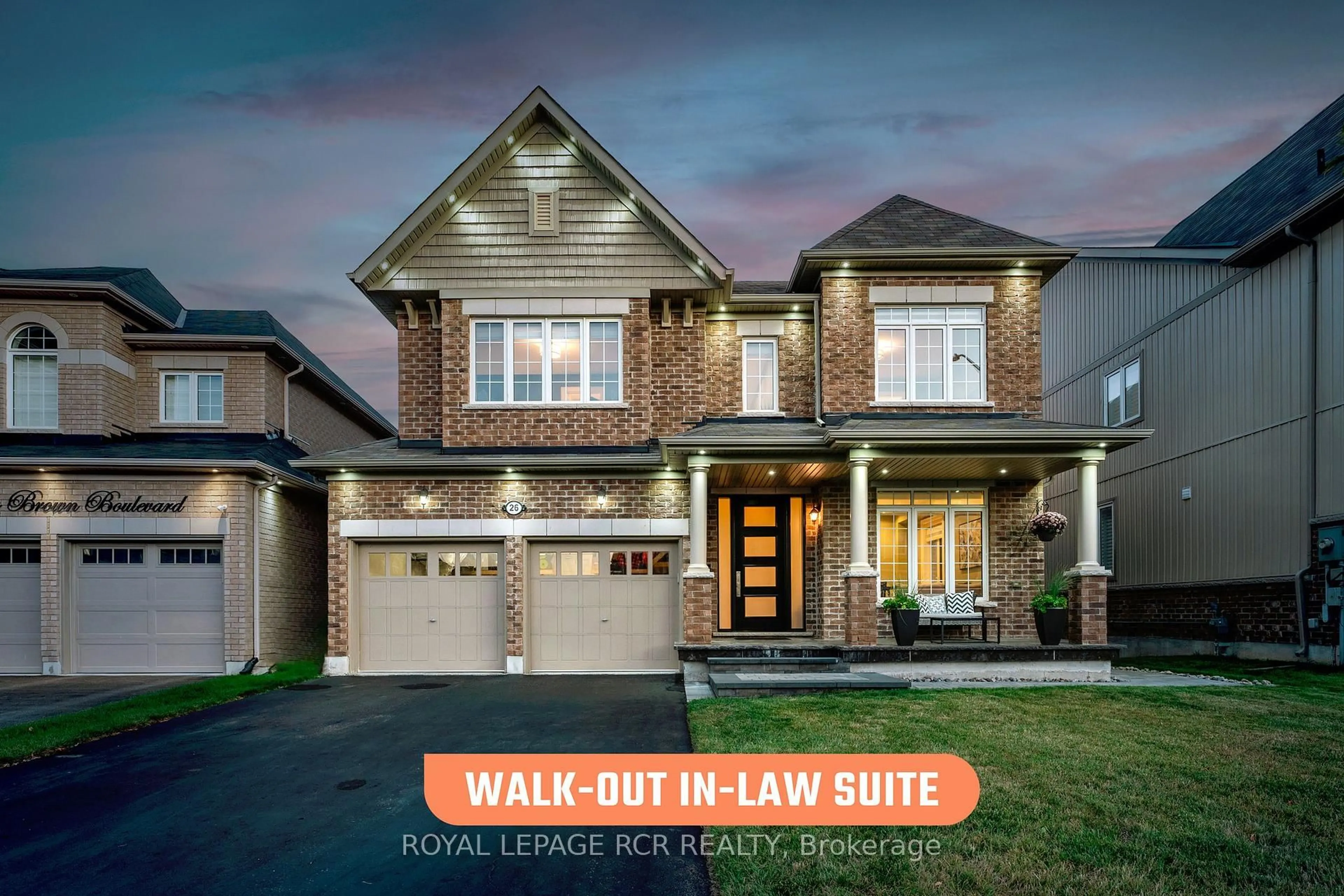 Home with brick exterior material, street for 26 Drew Brown Blvd, Orangeville Ontario L9W 2E7