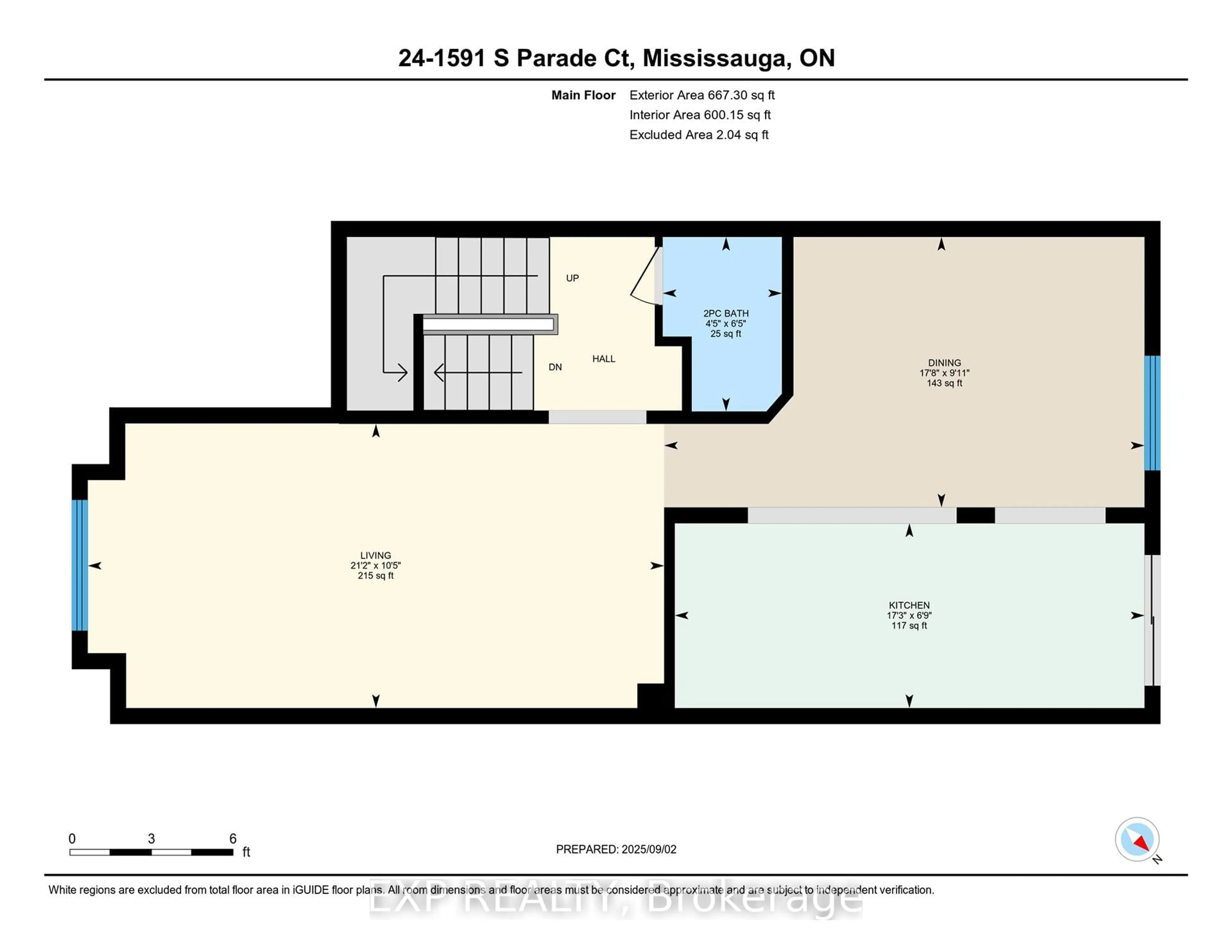 Floor plan for 1591 South Parade Crt #24, Mississauga Ontario L5M 6G1