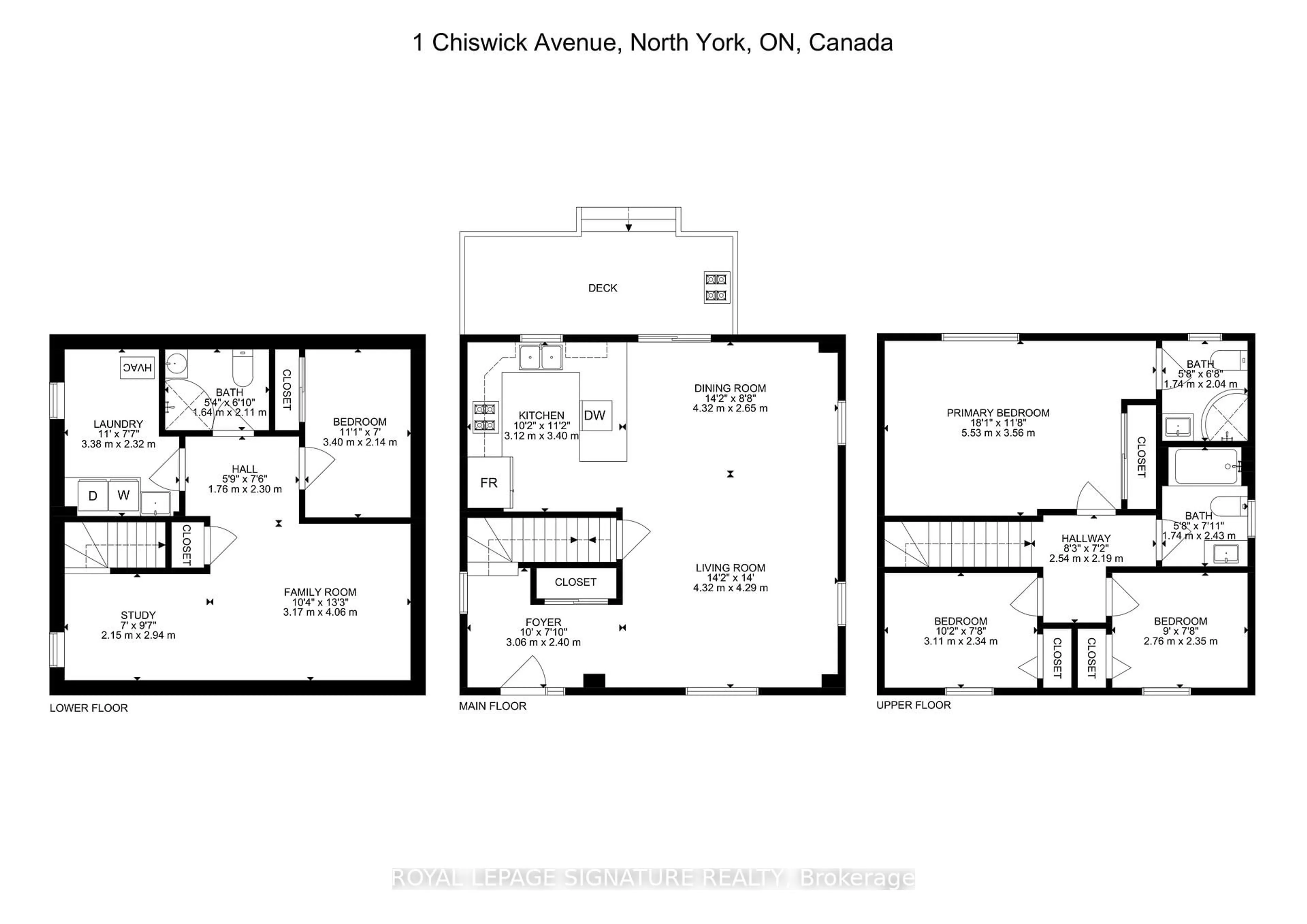 Floor plan for 1 Chiswick Ave, Toronto Ontario M6M 4T5