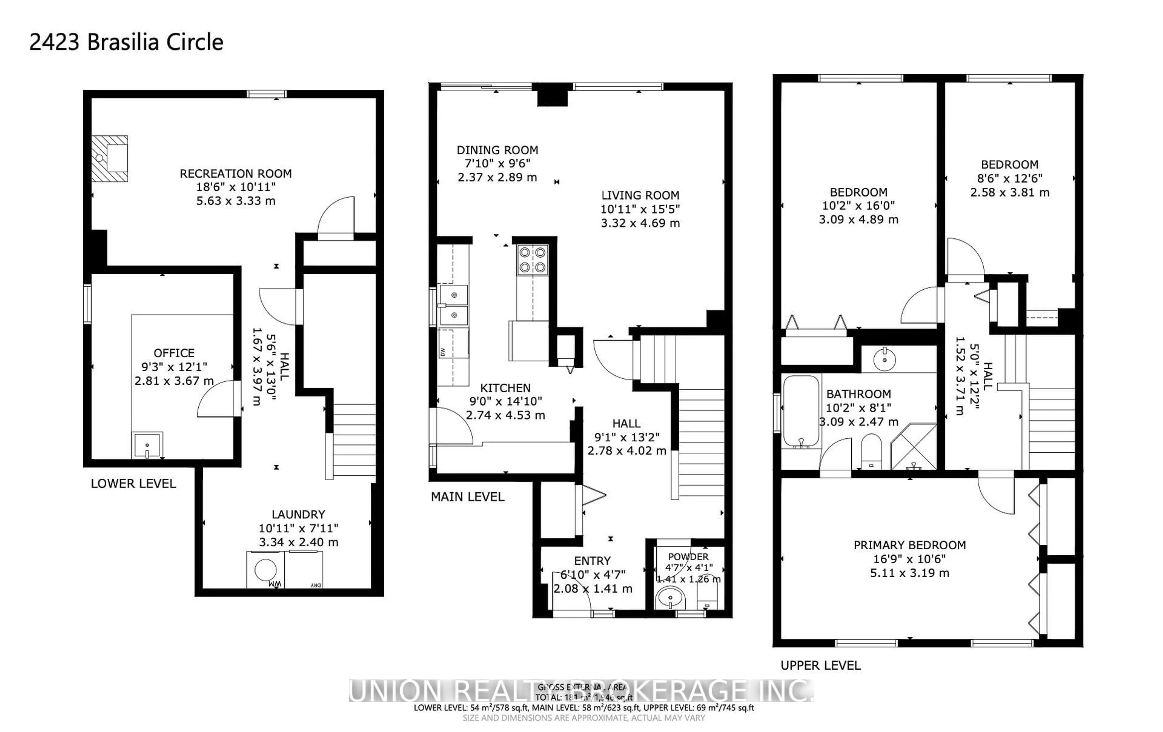 Floor plan for 2423 Brasilia Circ, Mississauga Ontario L5N 2E9