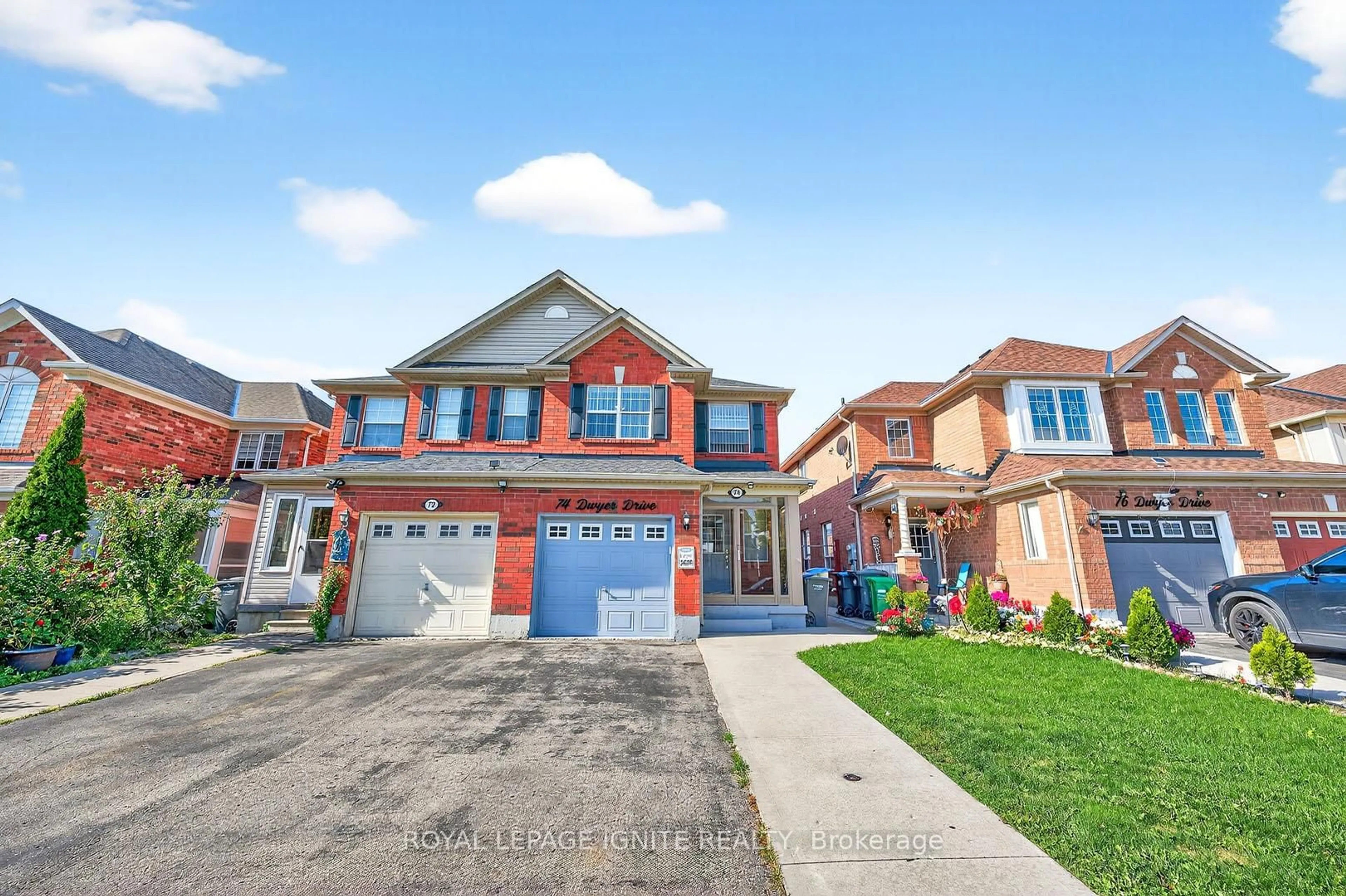 Home with brick exterior material, street for 74 Dwyer Dr, Brampton Ontario L6S 0B1
