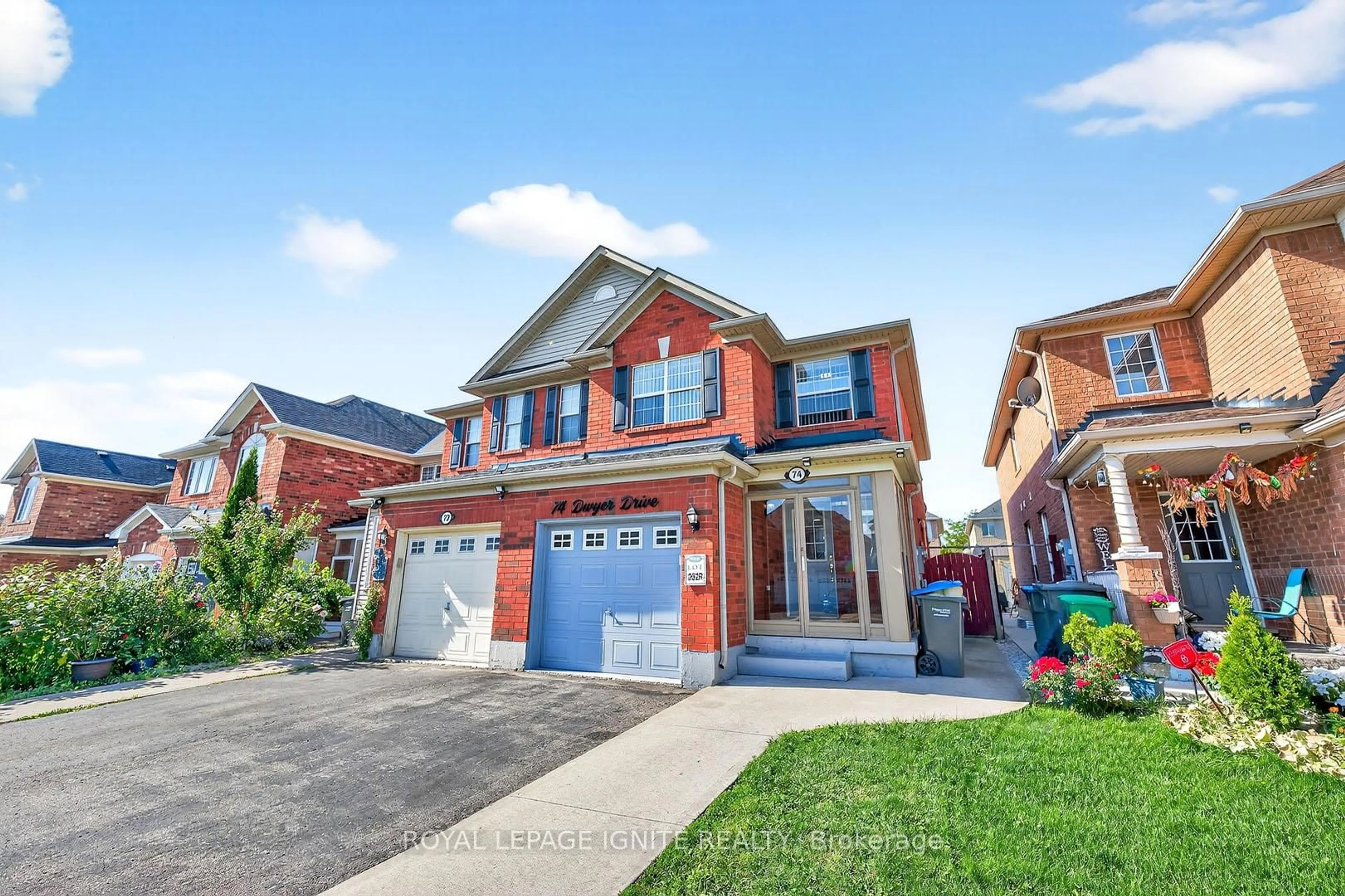 Home with brick exterior material, street for 74 Dwyer Dr, Brampton Ontario L6S 0B1