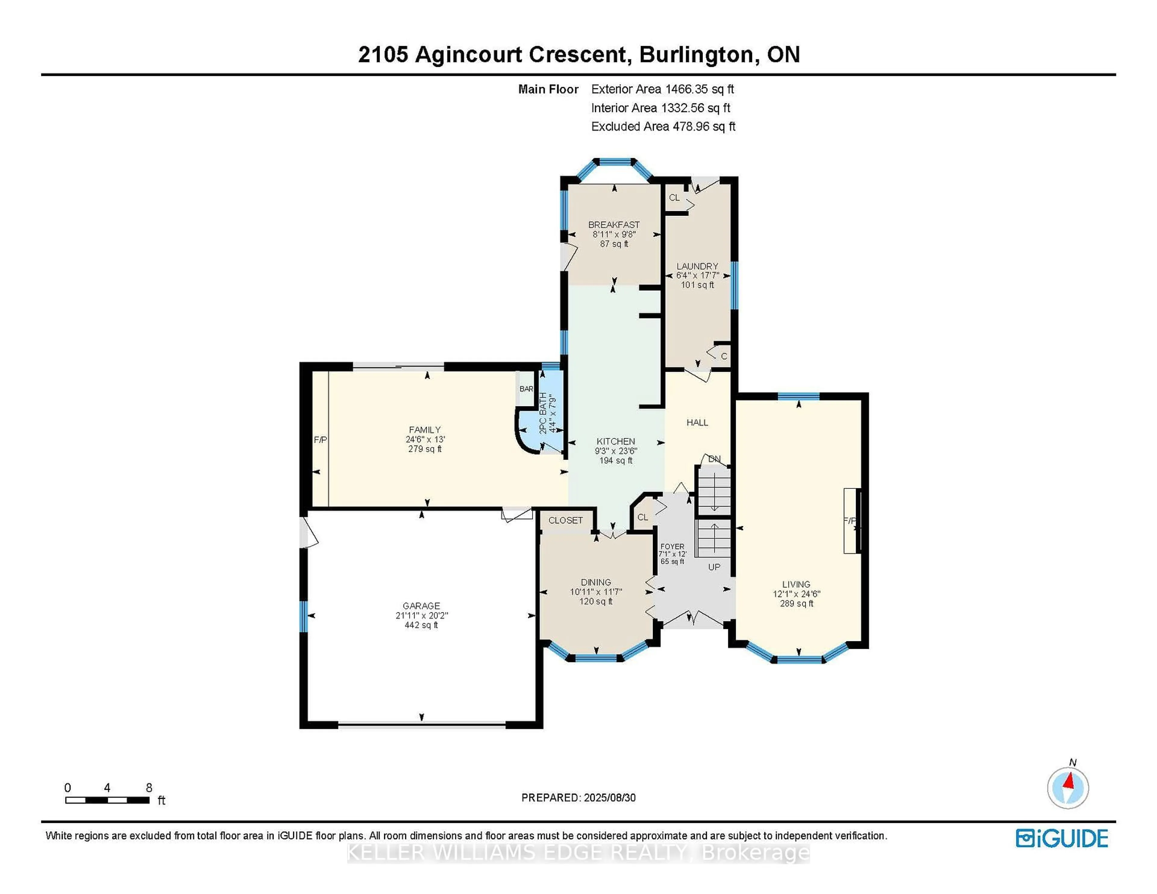 Floor plan for 2105 Agincourt Cres, Burlington Ontario L7P 1P3