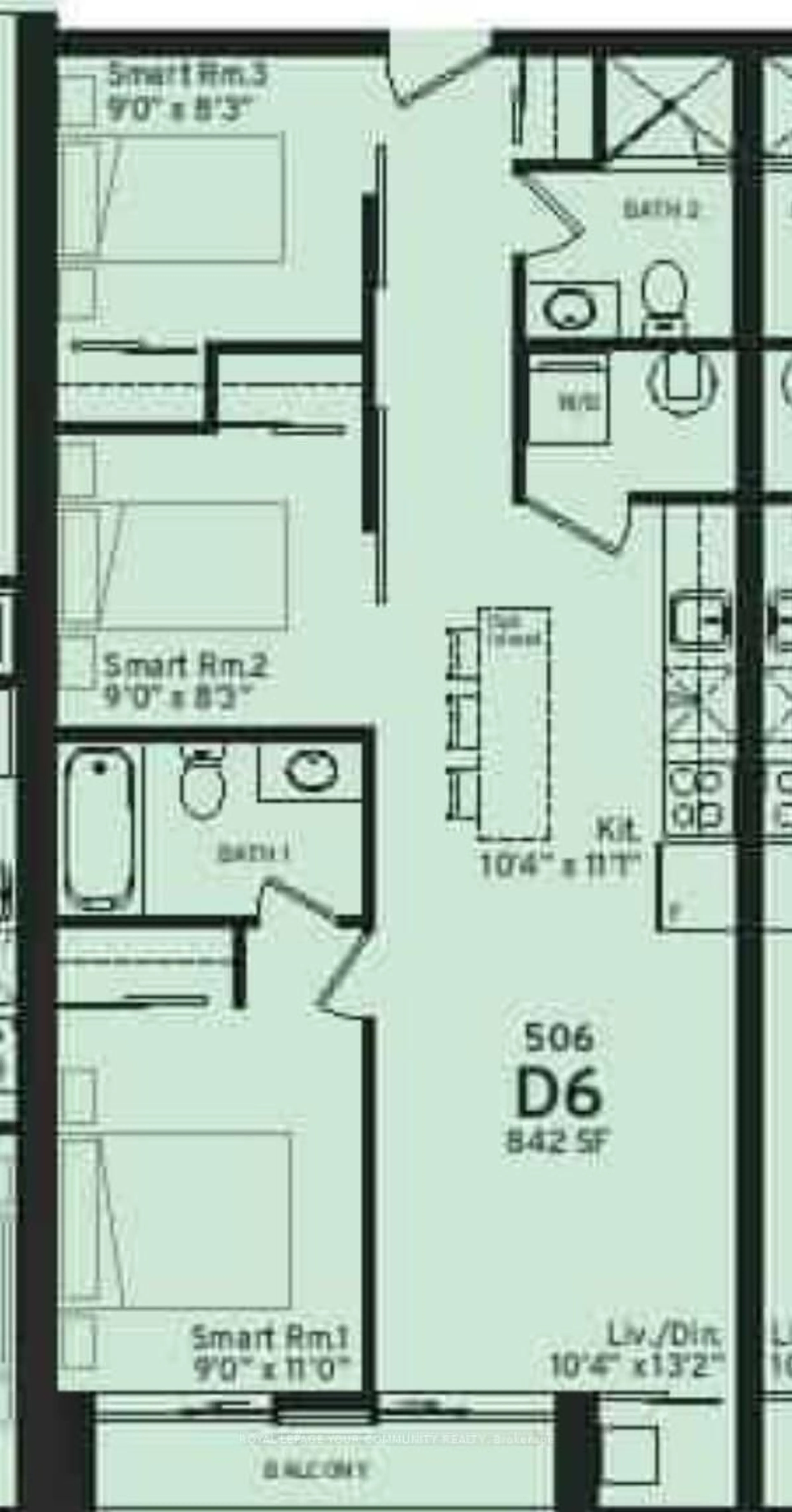 Floor plan for 2433 Dufferin St #506, Toronto Ontario M6M 3T3