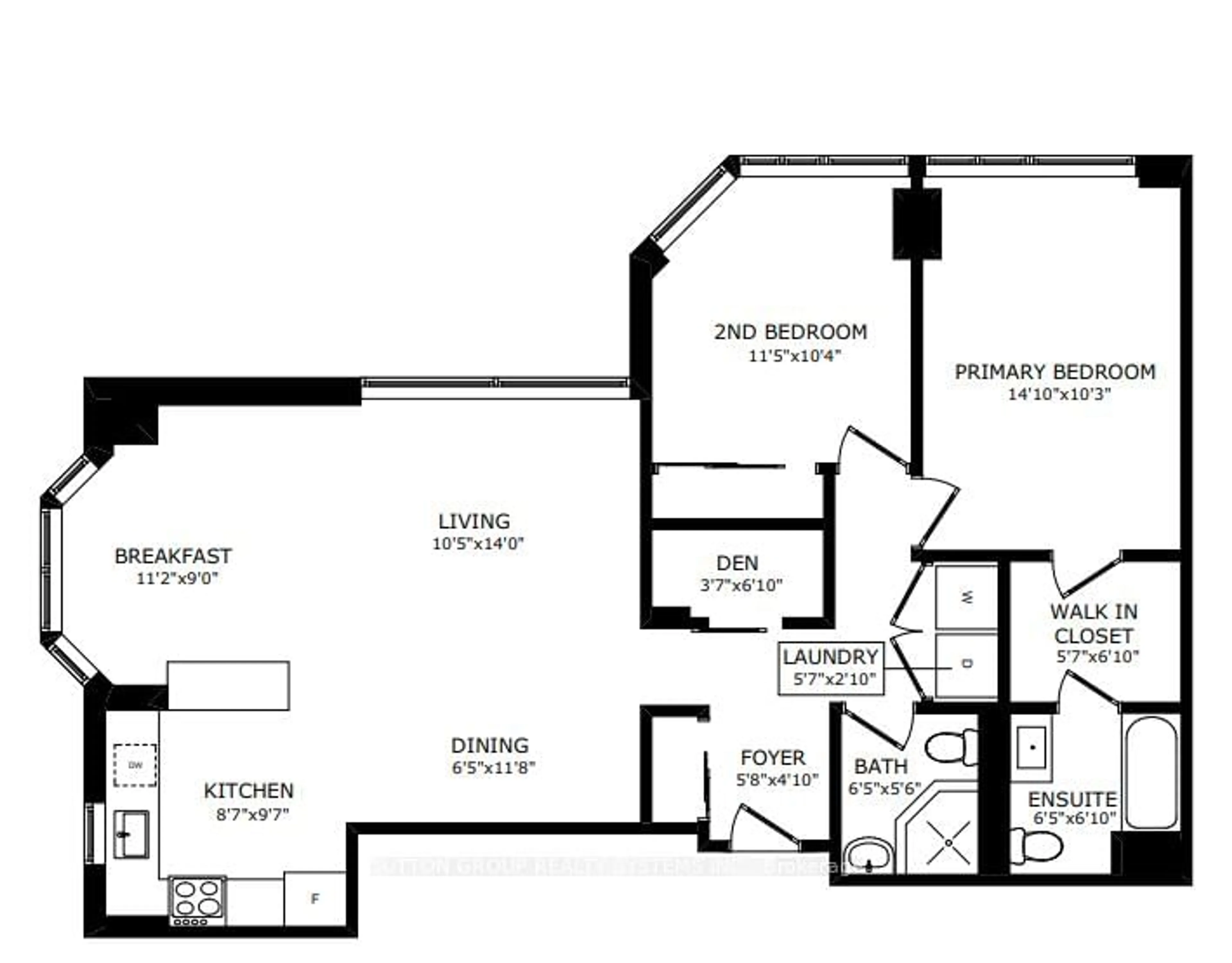 Floor plan for 1001 Cedarglen Gate #619, Mississauga Ontario L5C 4R2