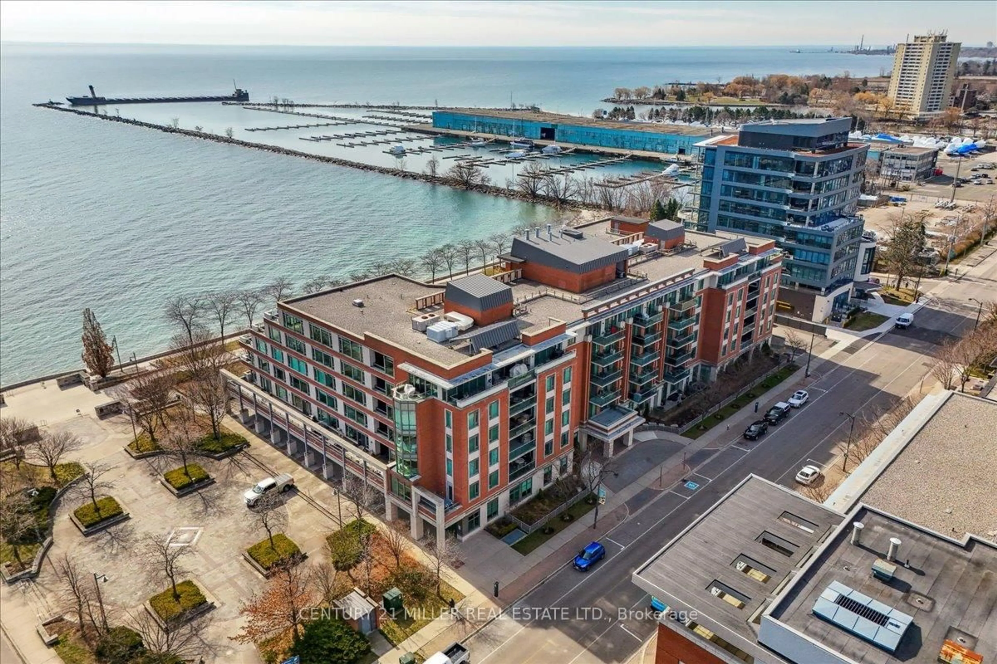 A pic from outside/outdoor area/front of a property/back of a property/a pic from drone, city buildings view from balcony for 65 Port St #601, Mississauga Ontario L5G 4V3