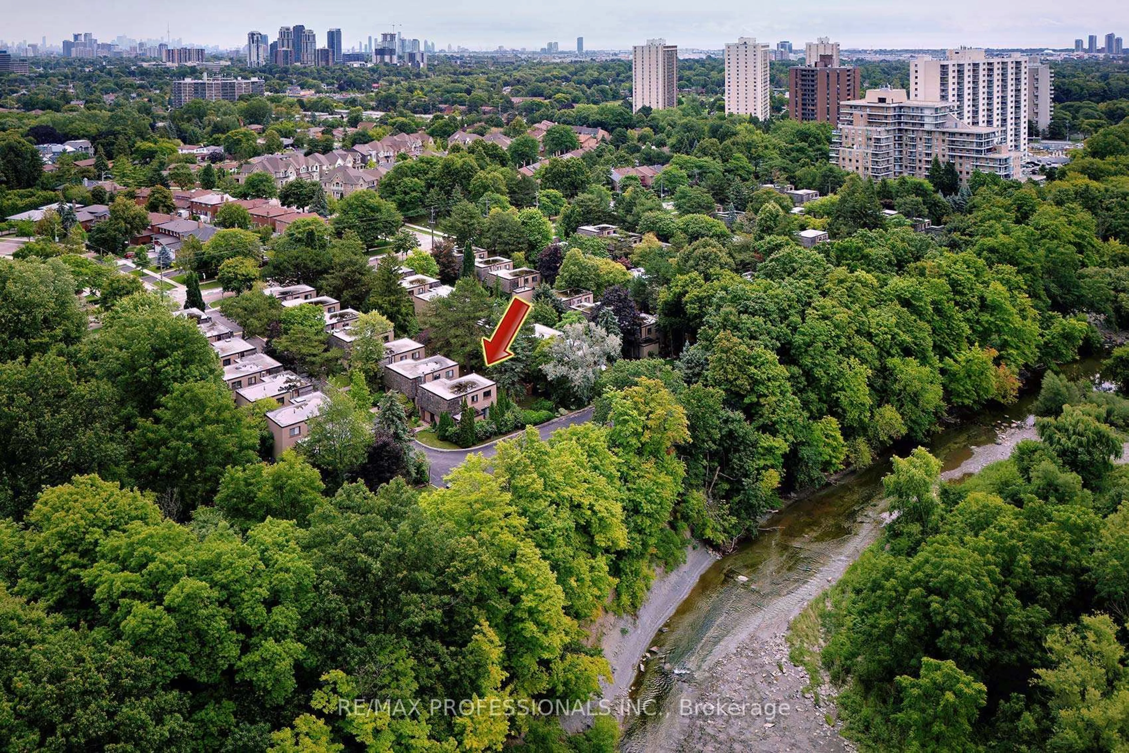 A pic from outside/outdoor area/front of a property/back of a property/a pic from drone, city buildings view from balcony for 15 Raintree Path, Toronto Ontario M9C 5A9