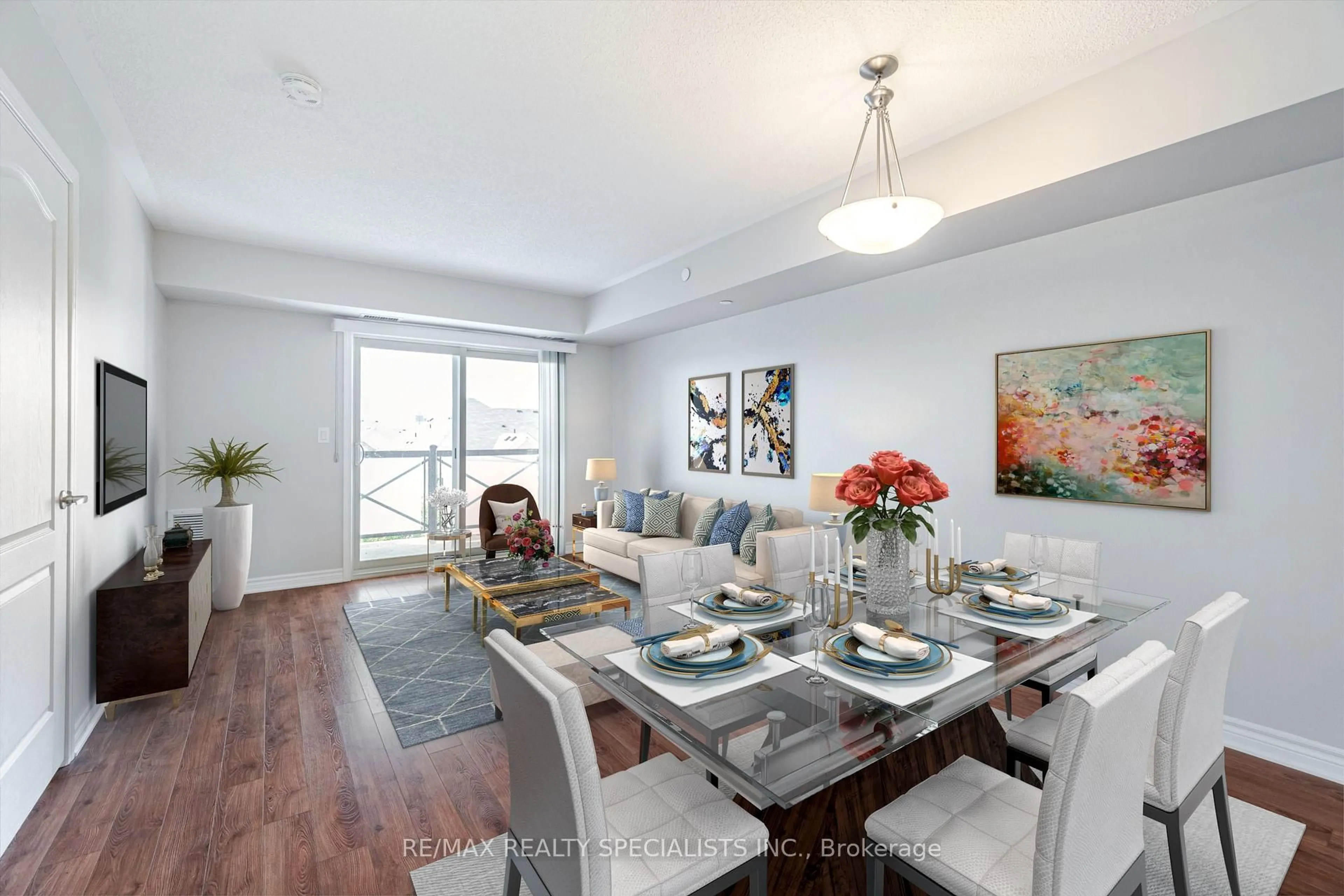Dining room, wood/laminate floor for 1005 Nadalin Heights #411, Milton Ontario L9T 8R4