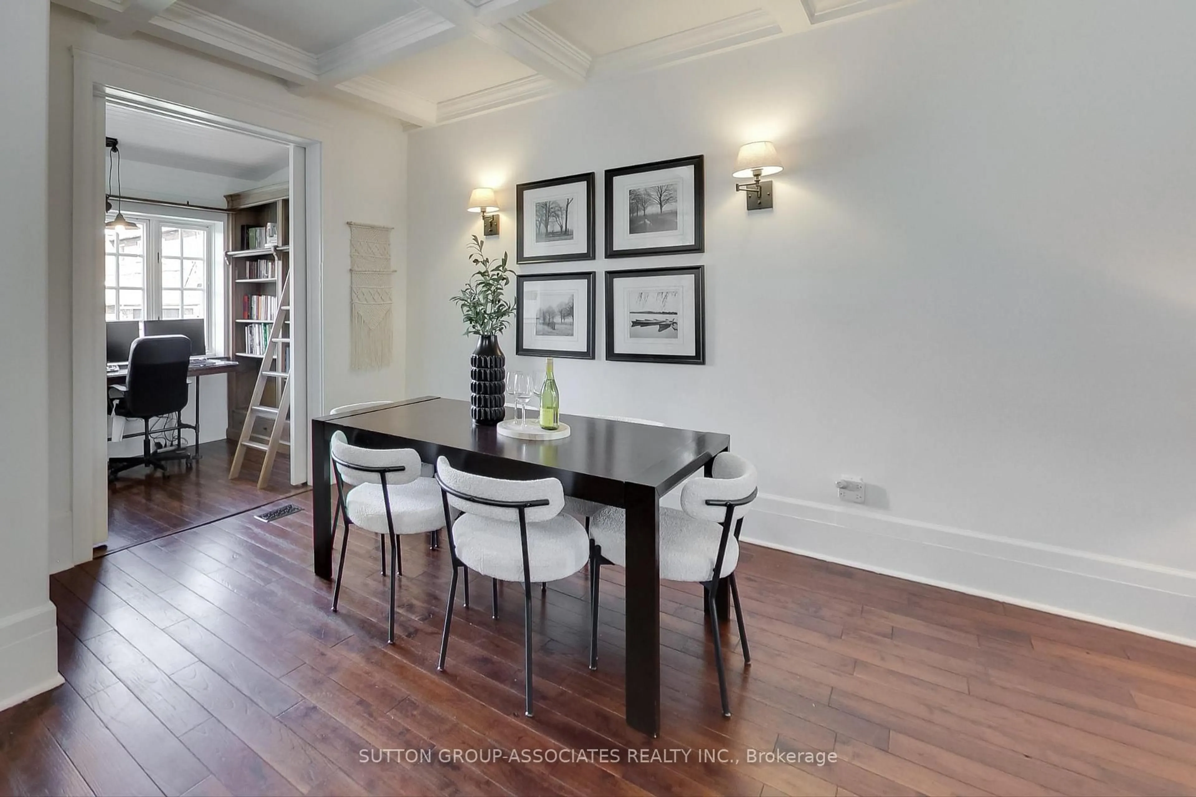 Dining room, wood/laminate floor for 97 Hatherley Rd, Toronto Ontario M6E 1W3