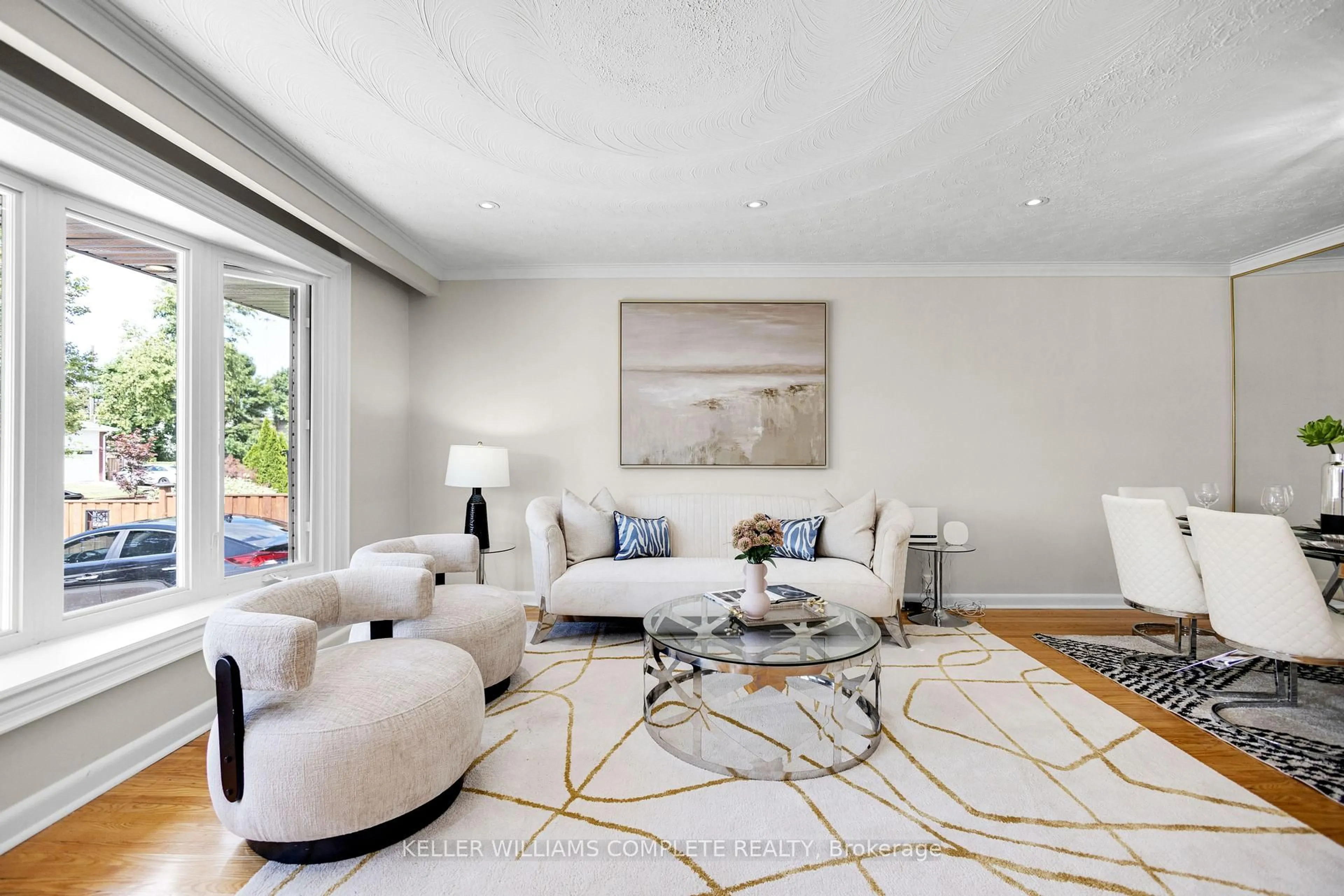 Living room with furniture, carpet floor for 38 Birgitta Cres, Toronto Ontario M9C 3W4
