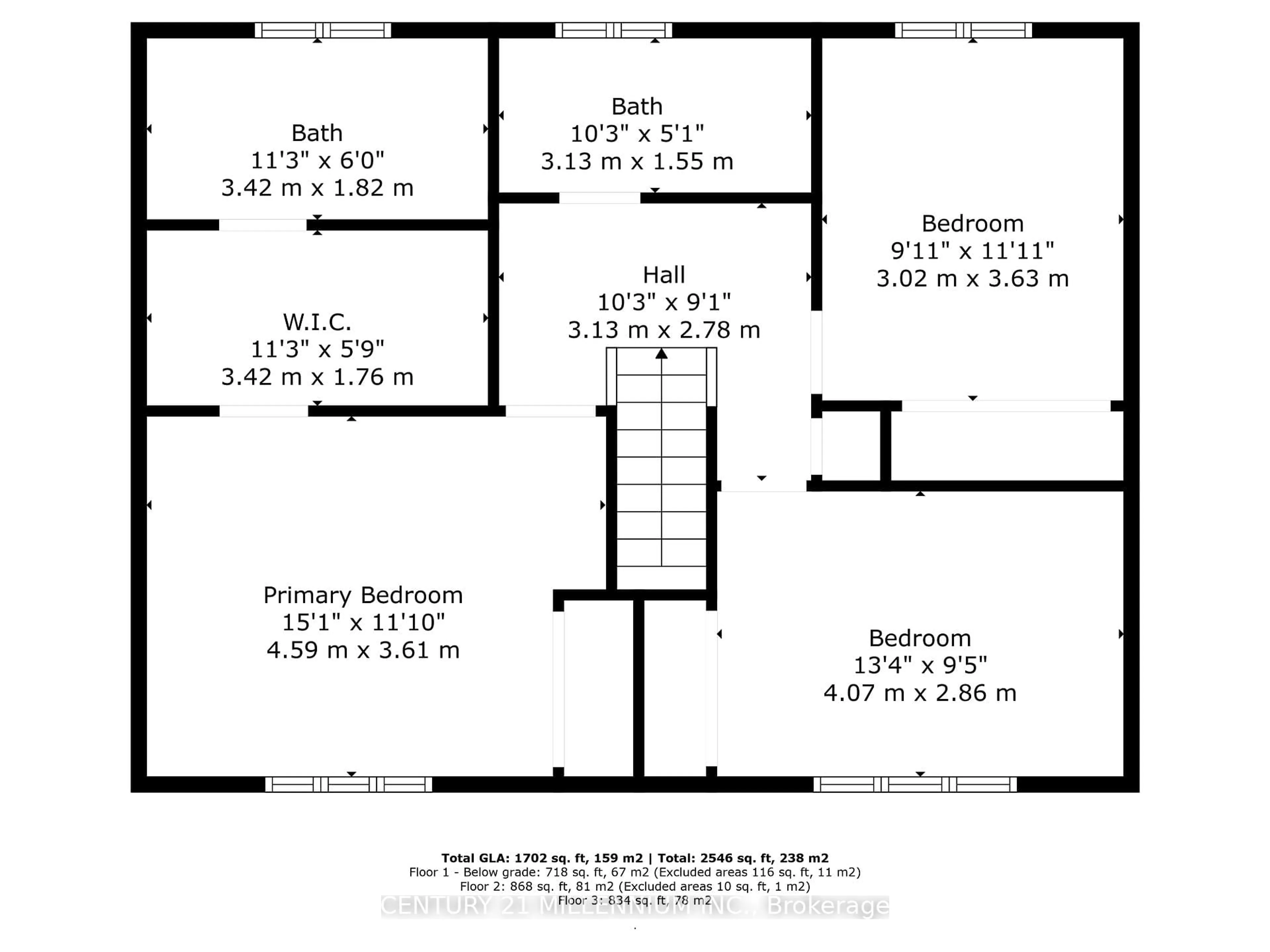 Floor plan for 14 Greystone Cres, Brampton Ontario L6Y 2B3