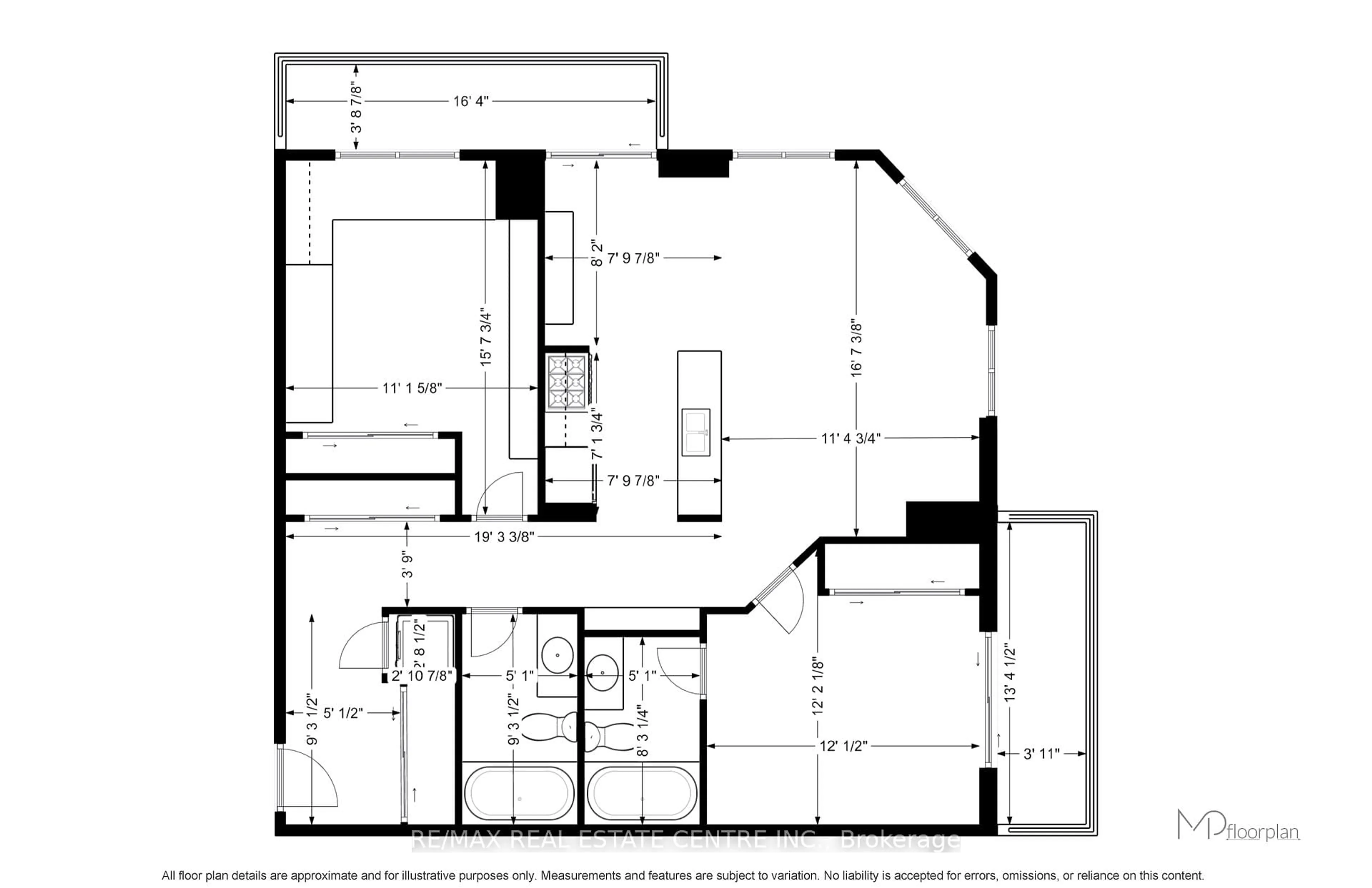Floor plan for 350 Princess Royal Dr #209, Mississauga Ontario L5B 4N1