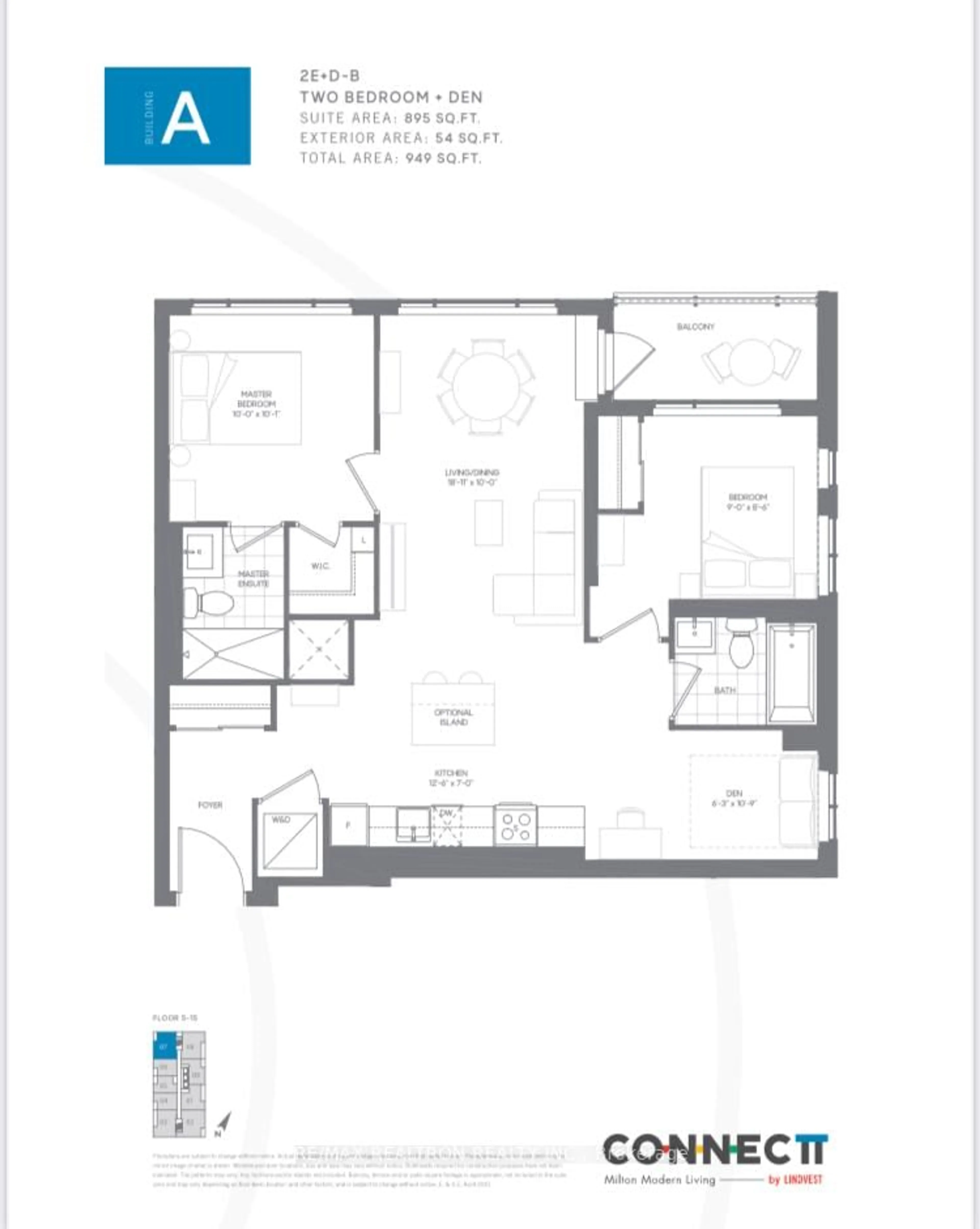 Floor plan for 8010 Derry Rd #807, Milton Ontario L9T 9N3
