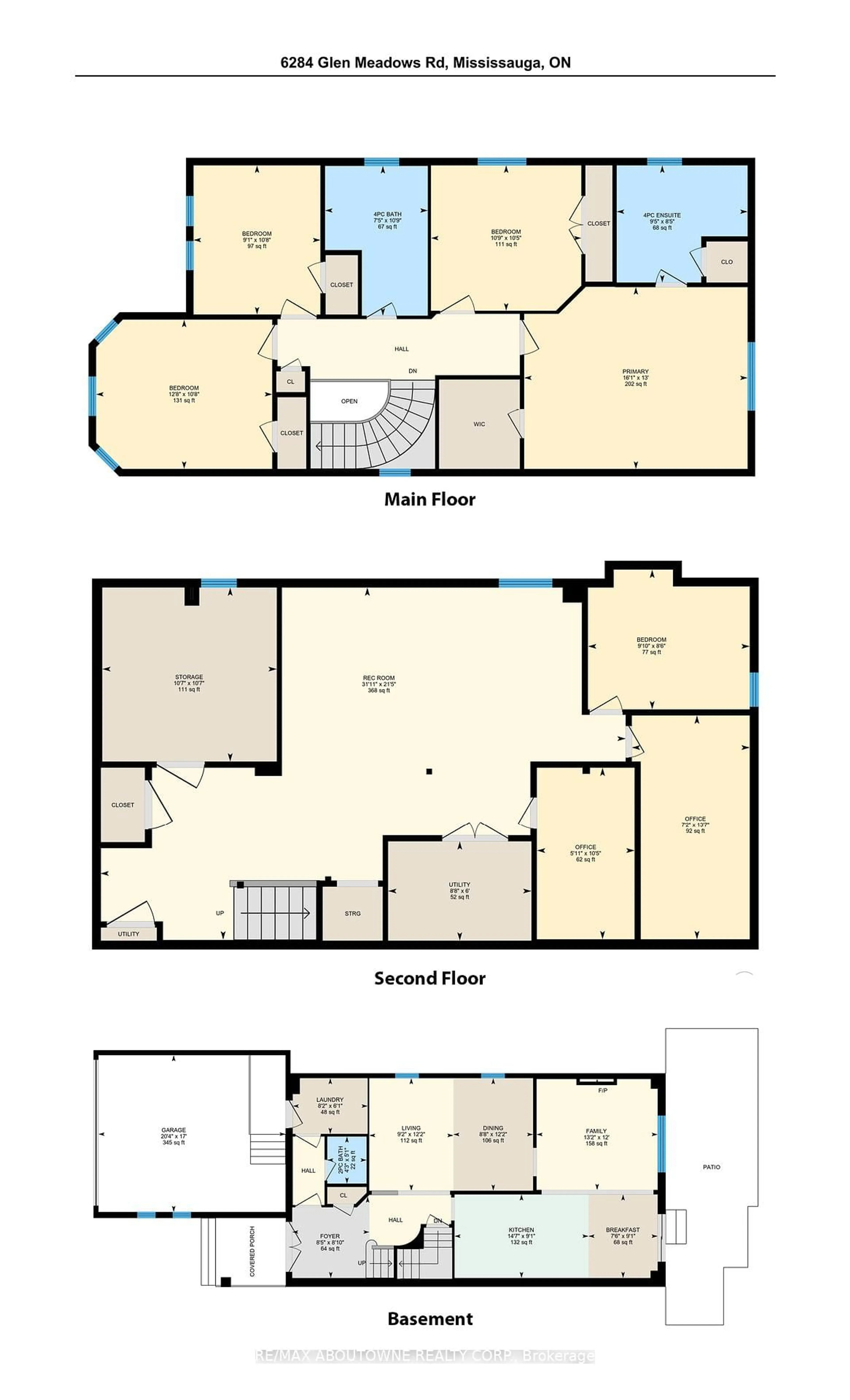 Floor plan for 6284 Glen Meadows Rd, Mississauga Ontario L5N 7T9