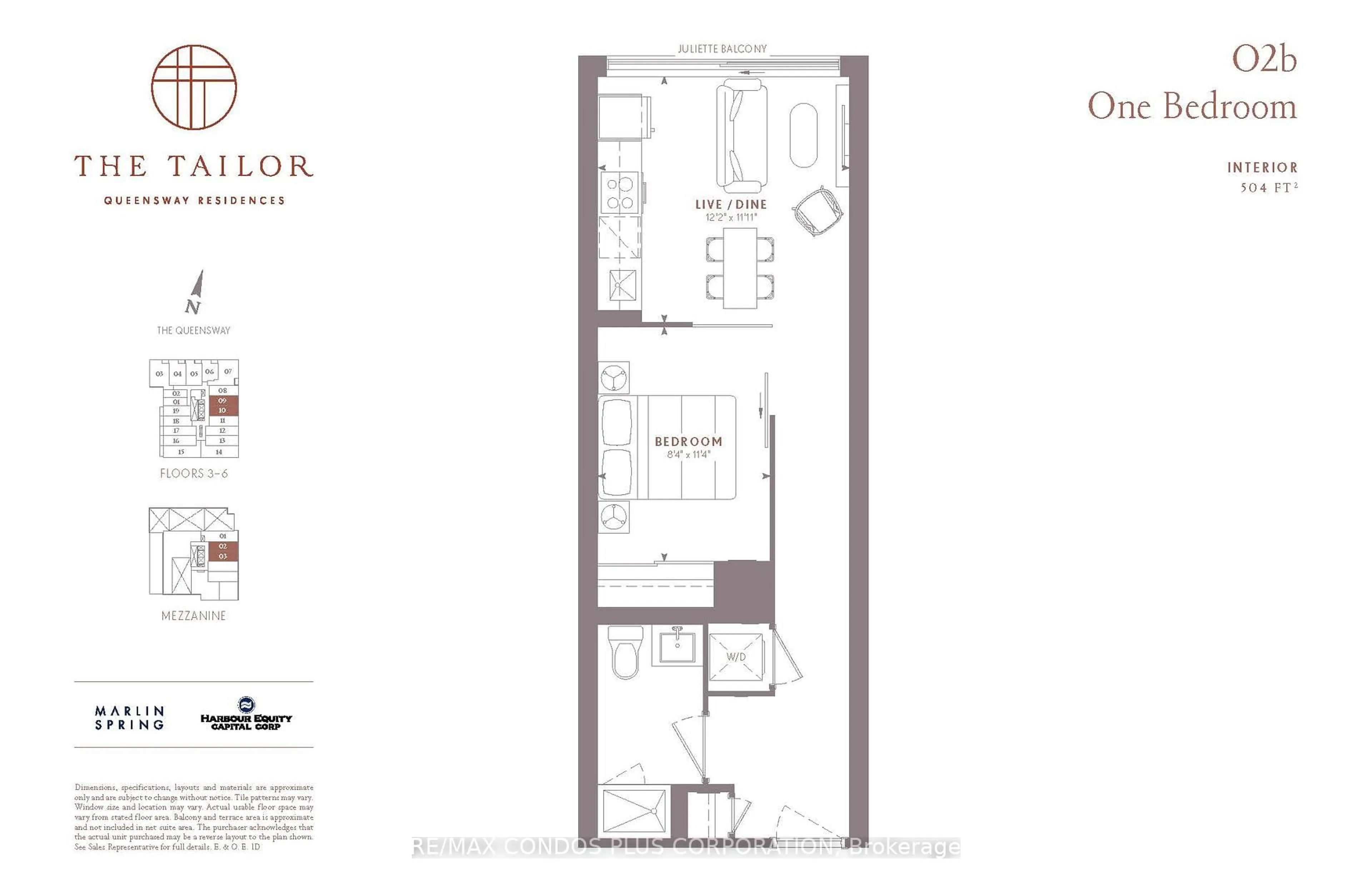 Floor plan for 1195 The Queensway #M03, Toronto Ontario M8Z 0H1