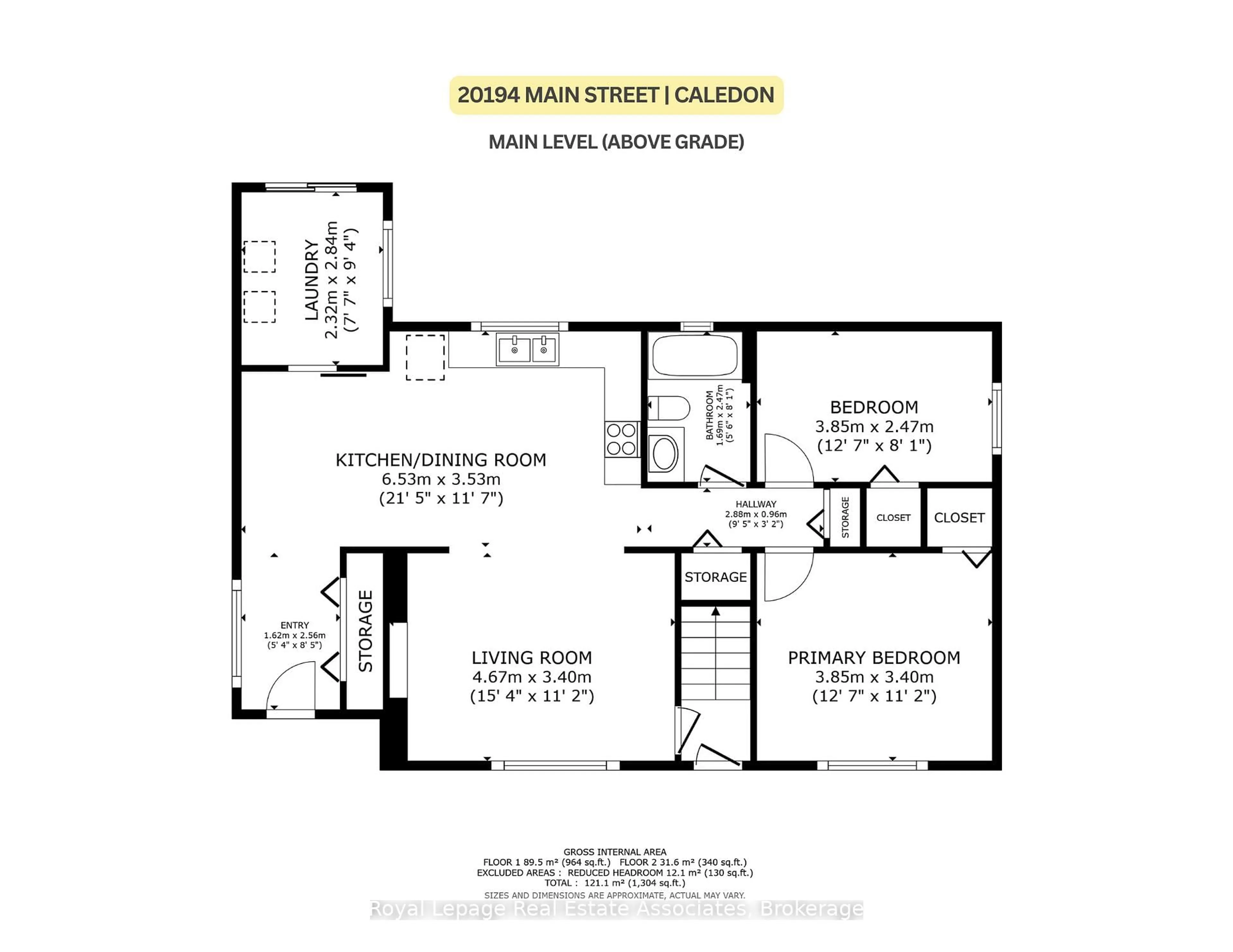 Floor plan for 20194 MAIN St, Caledon Ontario L7K 1P7
