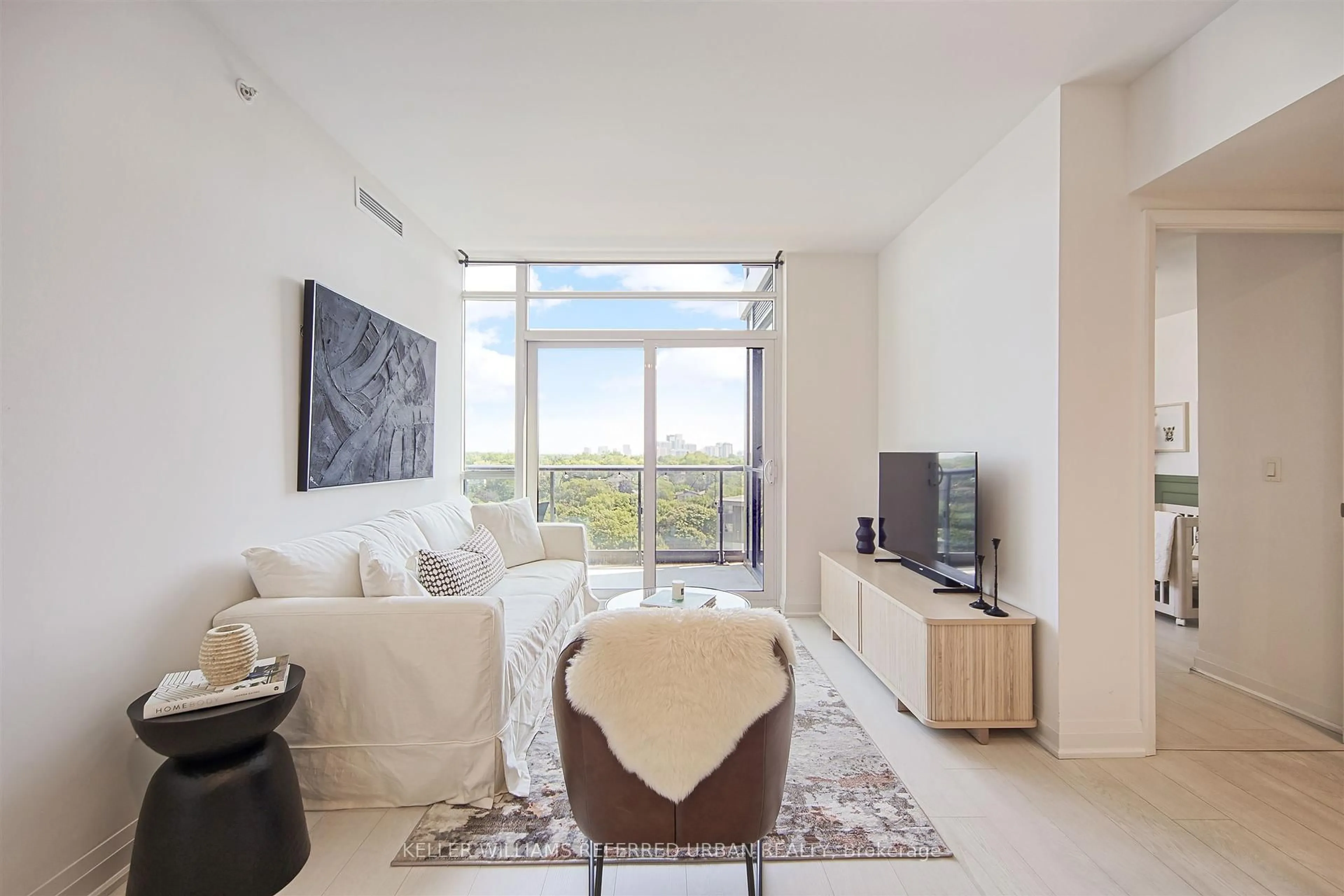 Living room with furniture, unknown for 26 Gibbs Rd #1029, Toronto Ontario M9B 0E3