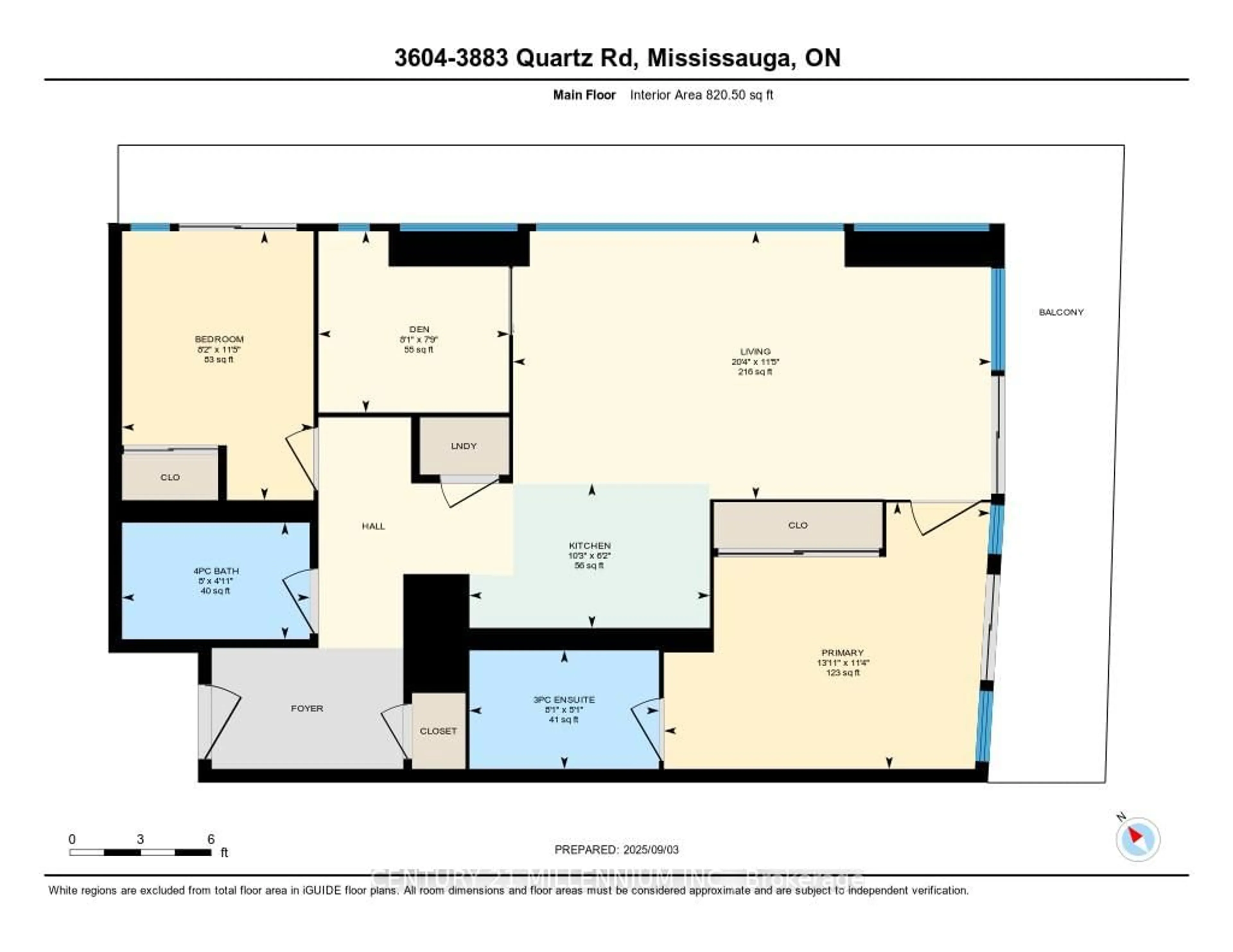 Floor plan for 3883 Quartz Rd #3604, Mississauga Ontario L5B 0M4