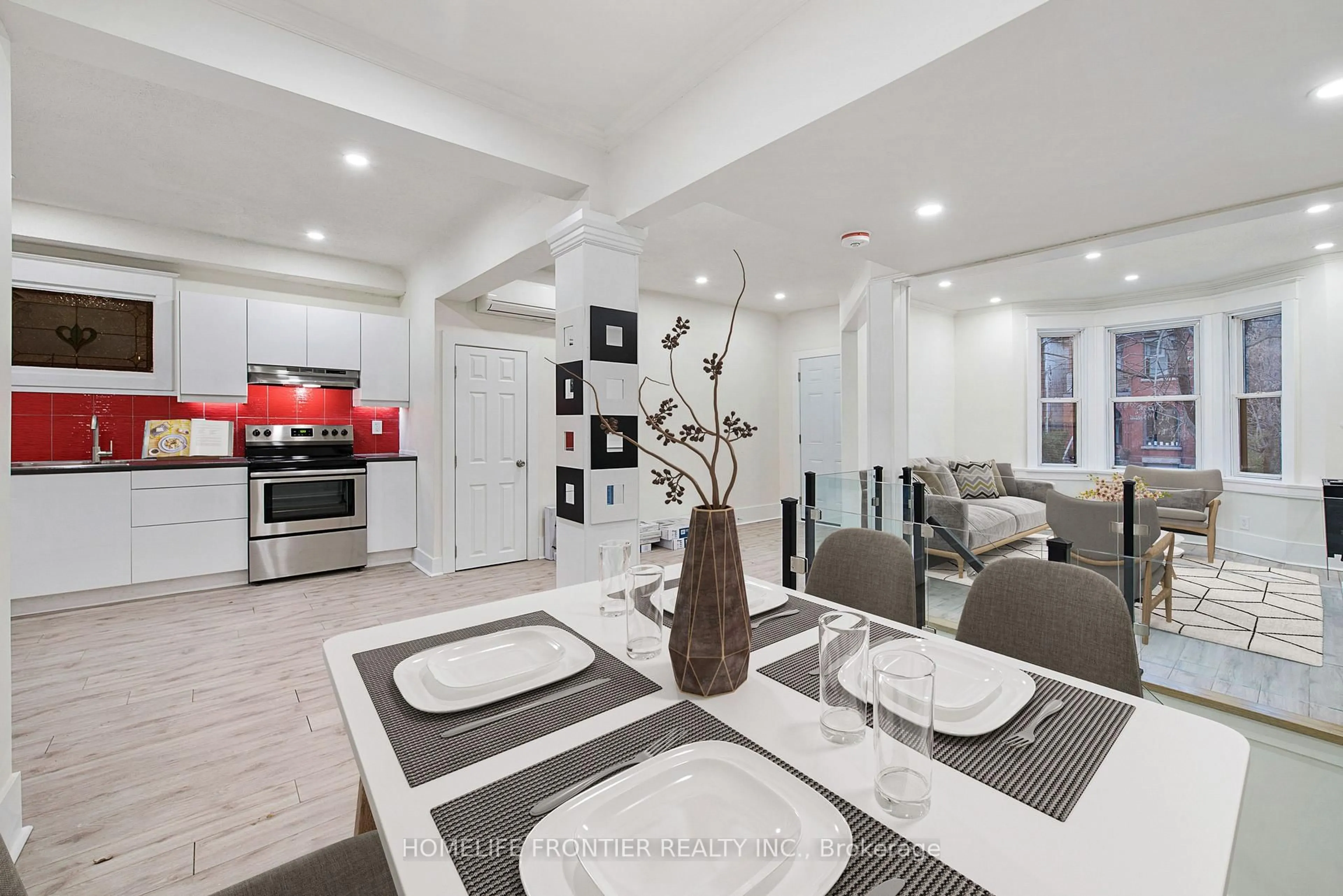 Open concept kitchen, ceramic/tile floor for 46 Cowan Ave, Toronto Ontario M6K 2N4