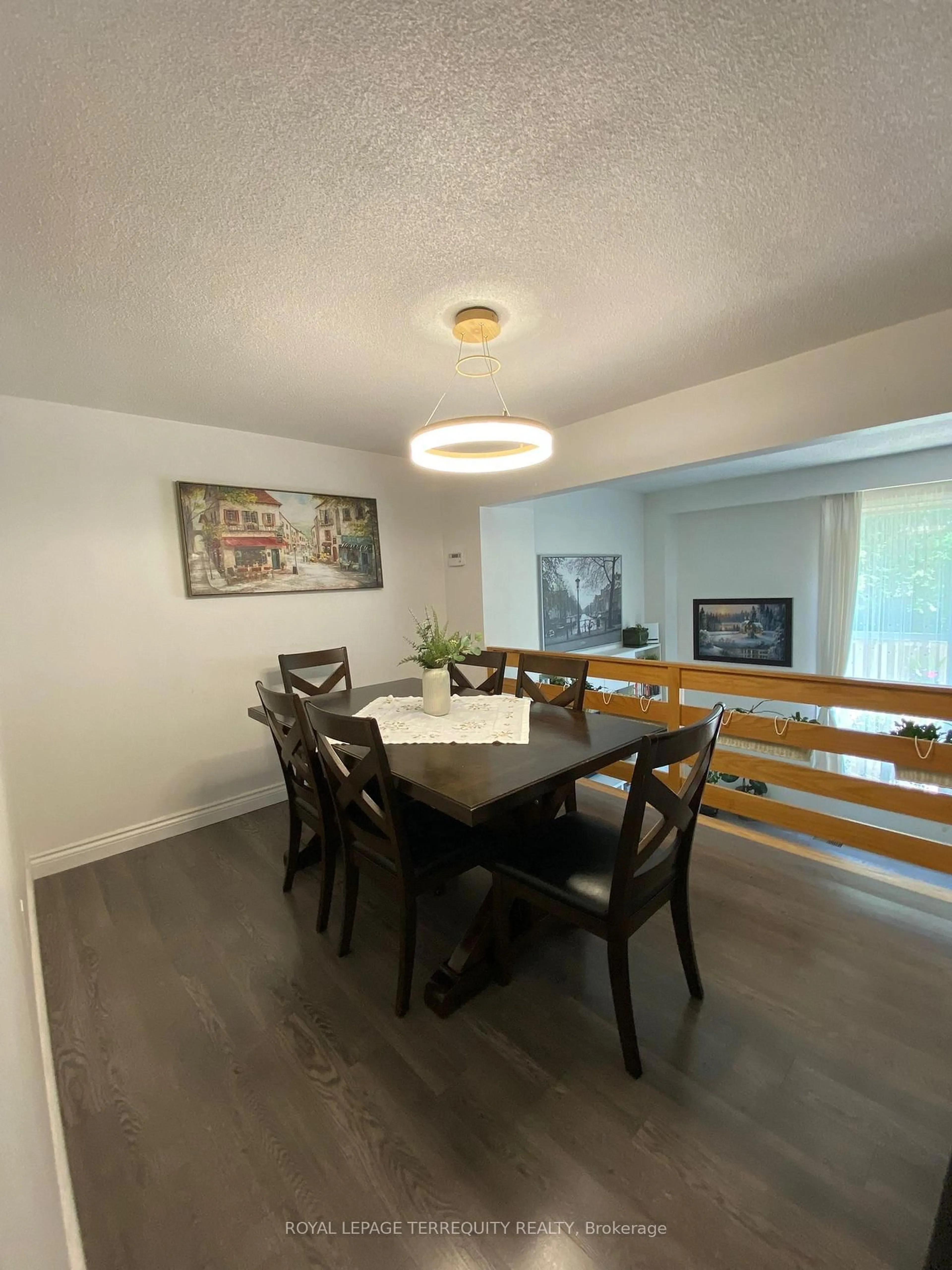Dining room, wood/laminate floor for 431 Mill Rd #8, Toronto Ontario M9C 1Z2