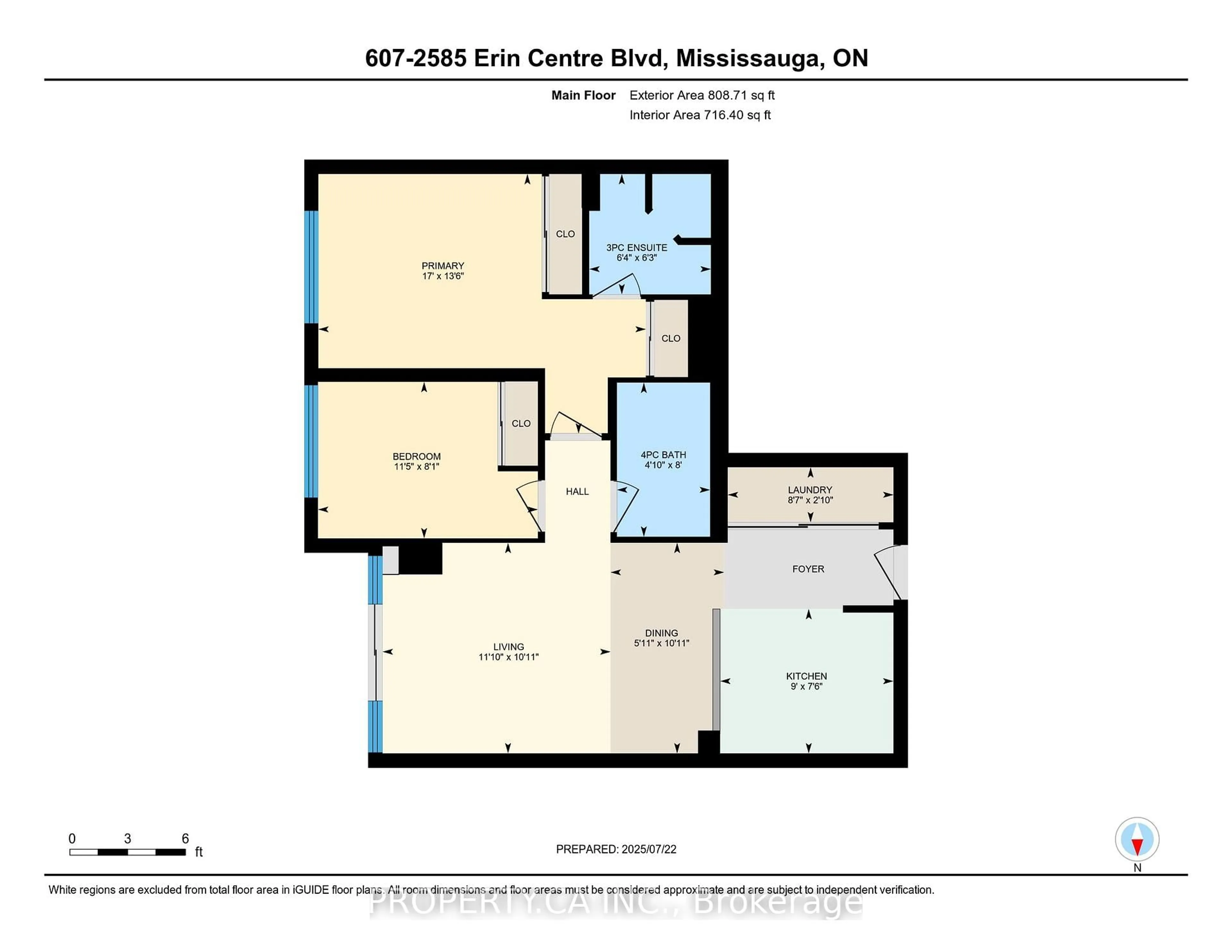 Floor plan for 2585 Erin Centre Blvd #607, Mississauga Ontario L5M 6Z7