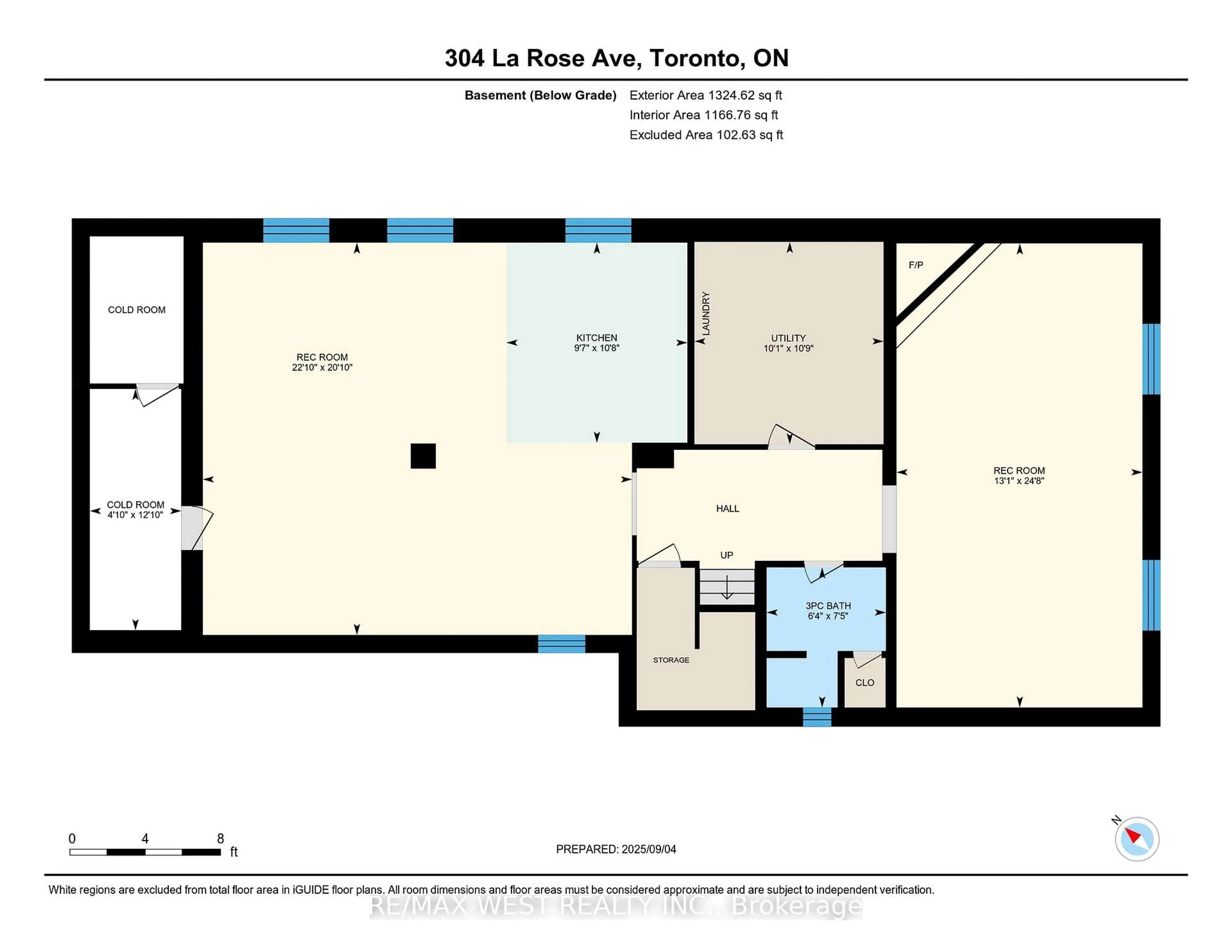 Floor plan for 304 La Rose Ave, Toronto Ontario M9P 1B9